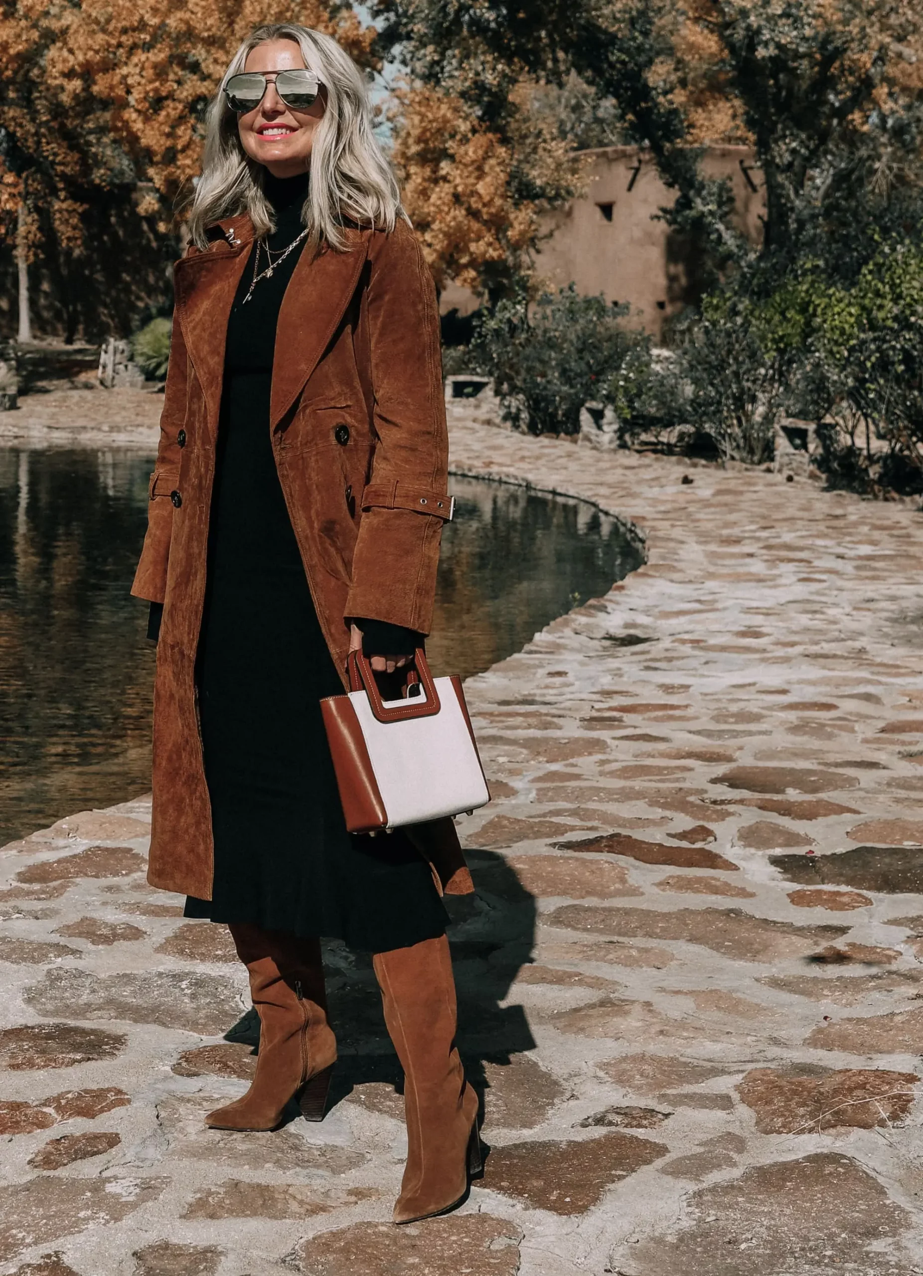 Black Midi Dress with Corduroy Trench Coat Black Midi Dress with Corduroy Trench Coat — Winter Dress Outfits