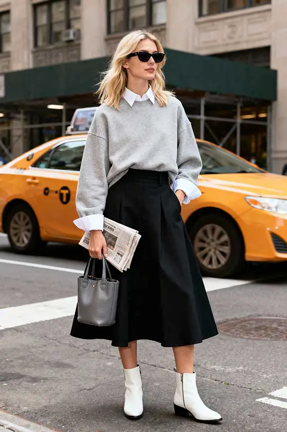 Sweatshirt Layered Over Collared Shirt Sweatshirt Layered Over Collared Shirt — Winter Outfits for Warm Weather
