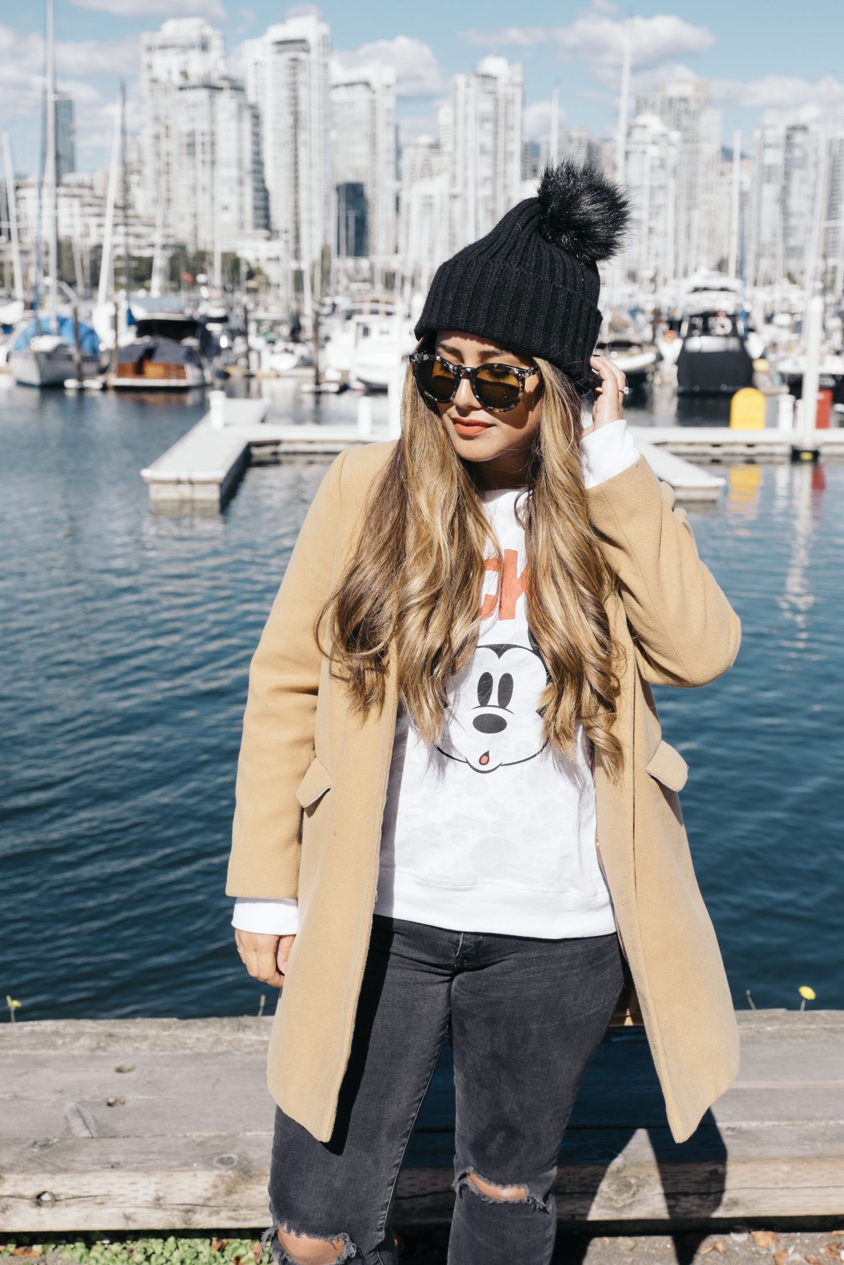 Camel Coat with Mickey Mouse Sweatshirt for a Winter Casual Look Camel Coat with Mickey Mouse Sweatshirt for a Winter Casual Look — Disney Winter Outfits