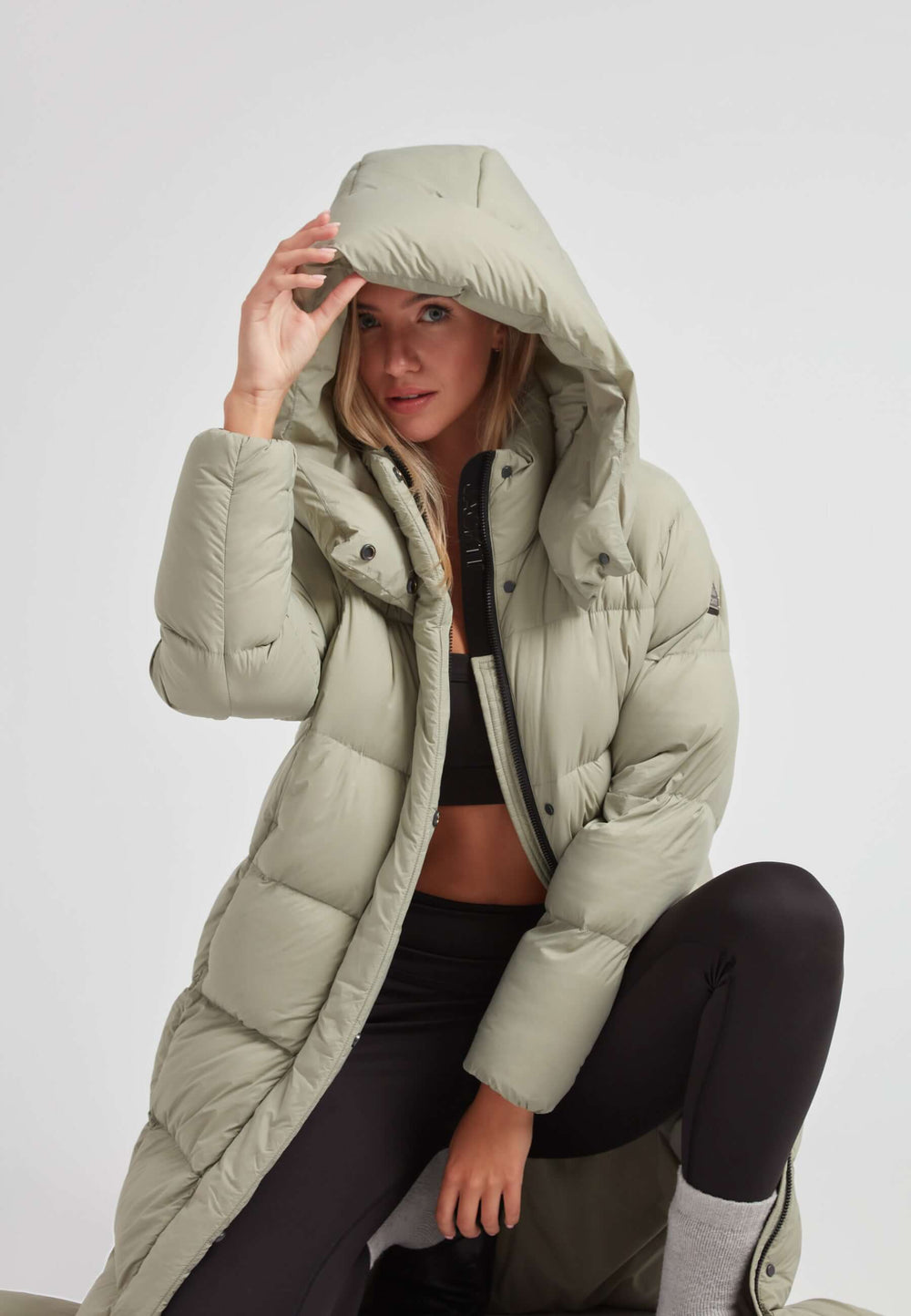 Sage Green Puffer for Athleisure Style Sage Green Puffer for Athleisure Style — Long Puffer Coat Outfits