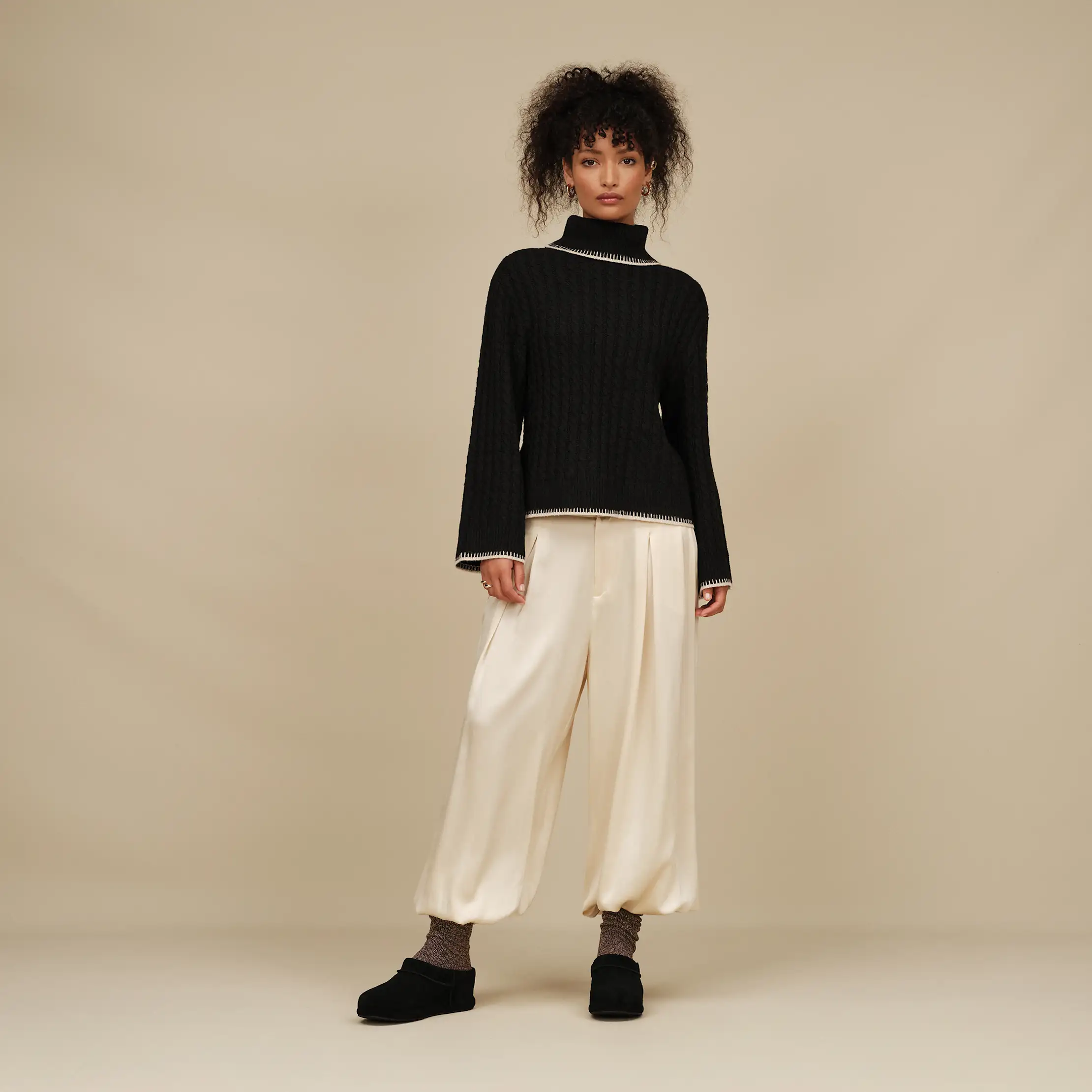Luxe Loungewear: Black Ugg Slippers with Satin Pants Luxe Loungewear: Black Ugg Slippers with Satin Pants — Ugg Slippers Outfits