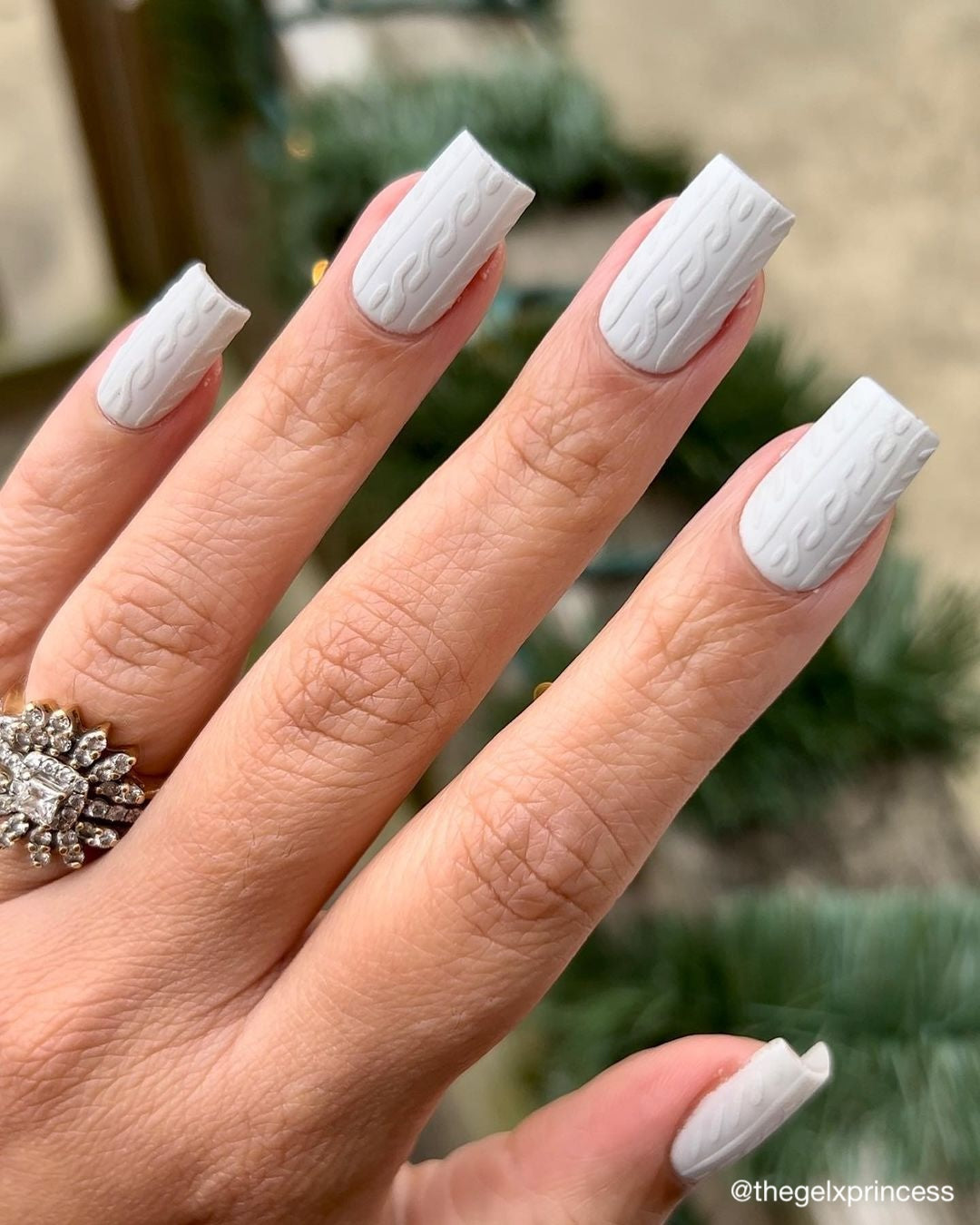 Glossy With Iridescent Effect Visual Idea — Sweater Nails