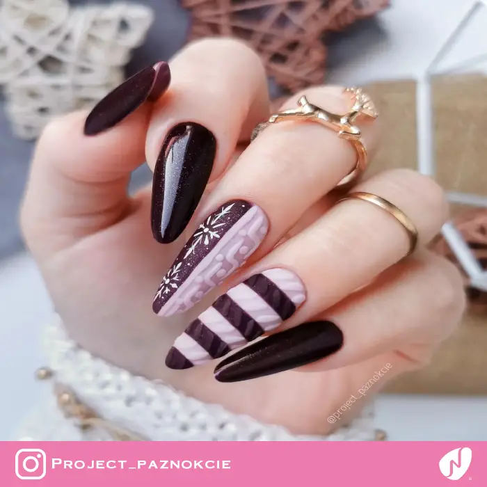 Glossy Shimmer Visual Idea — Sweater Nails