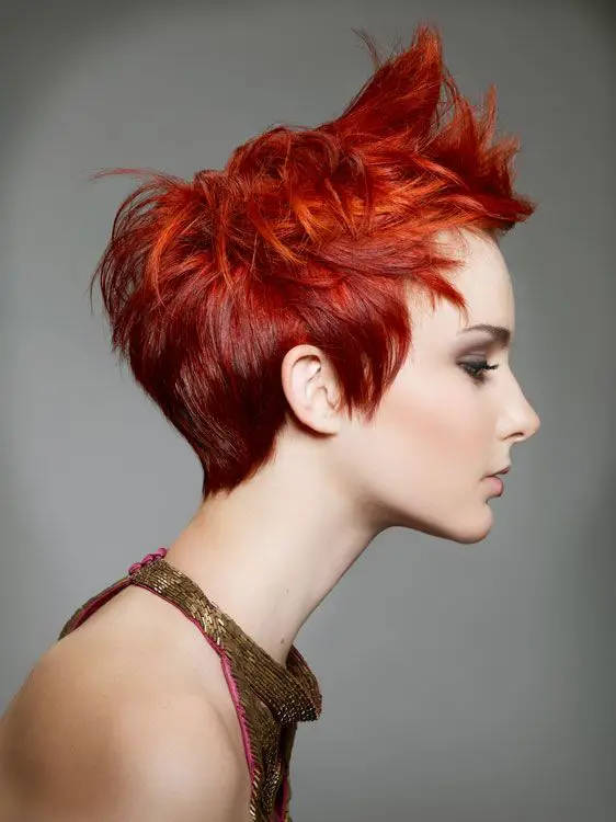 Spiky Vibrant Red Pixie Spiky Vibrant Red Pixie — Winter Pixie Haircuts