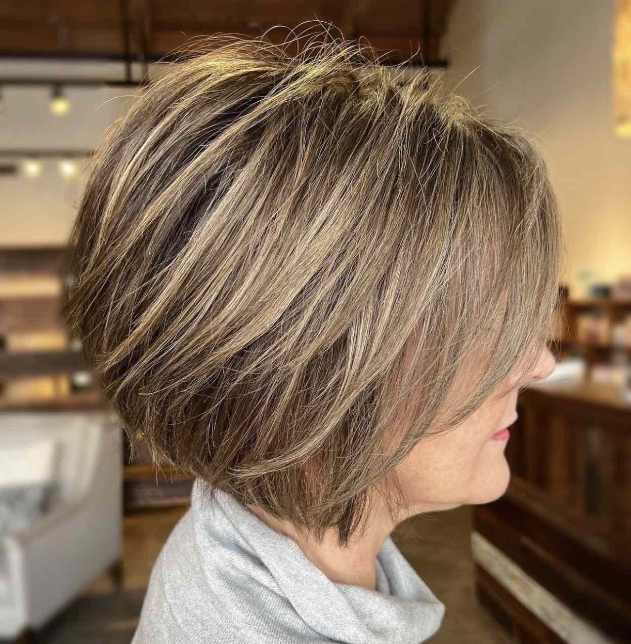 Ash Blonde Layered Bob — Winter Hairstyles for Women Over 70