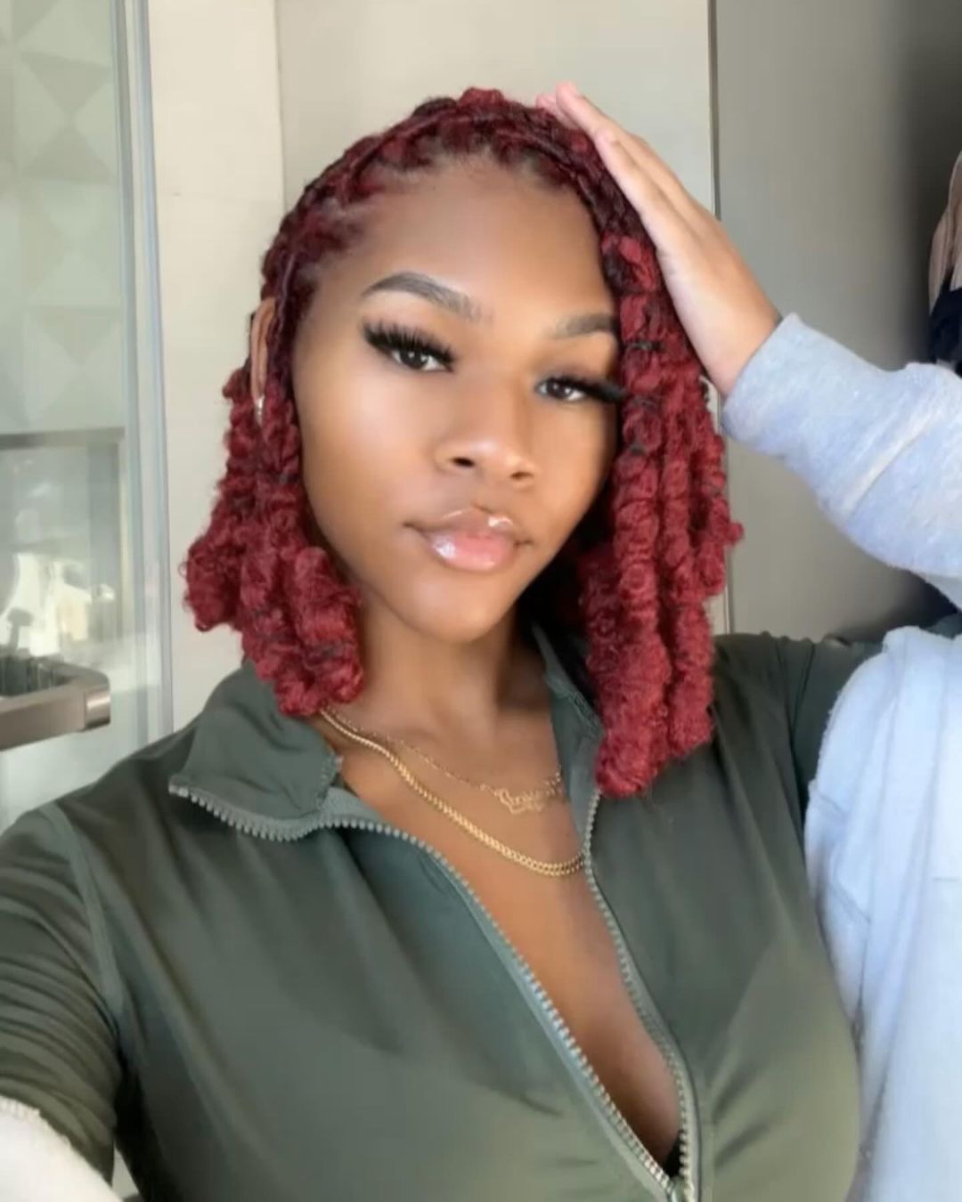 Vibrant Burgundy Collarbone Locs Vibrant Burgundy Collarbone Locs — Winter Loc Styles