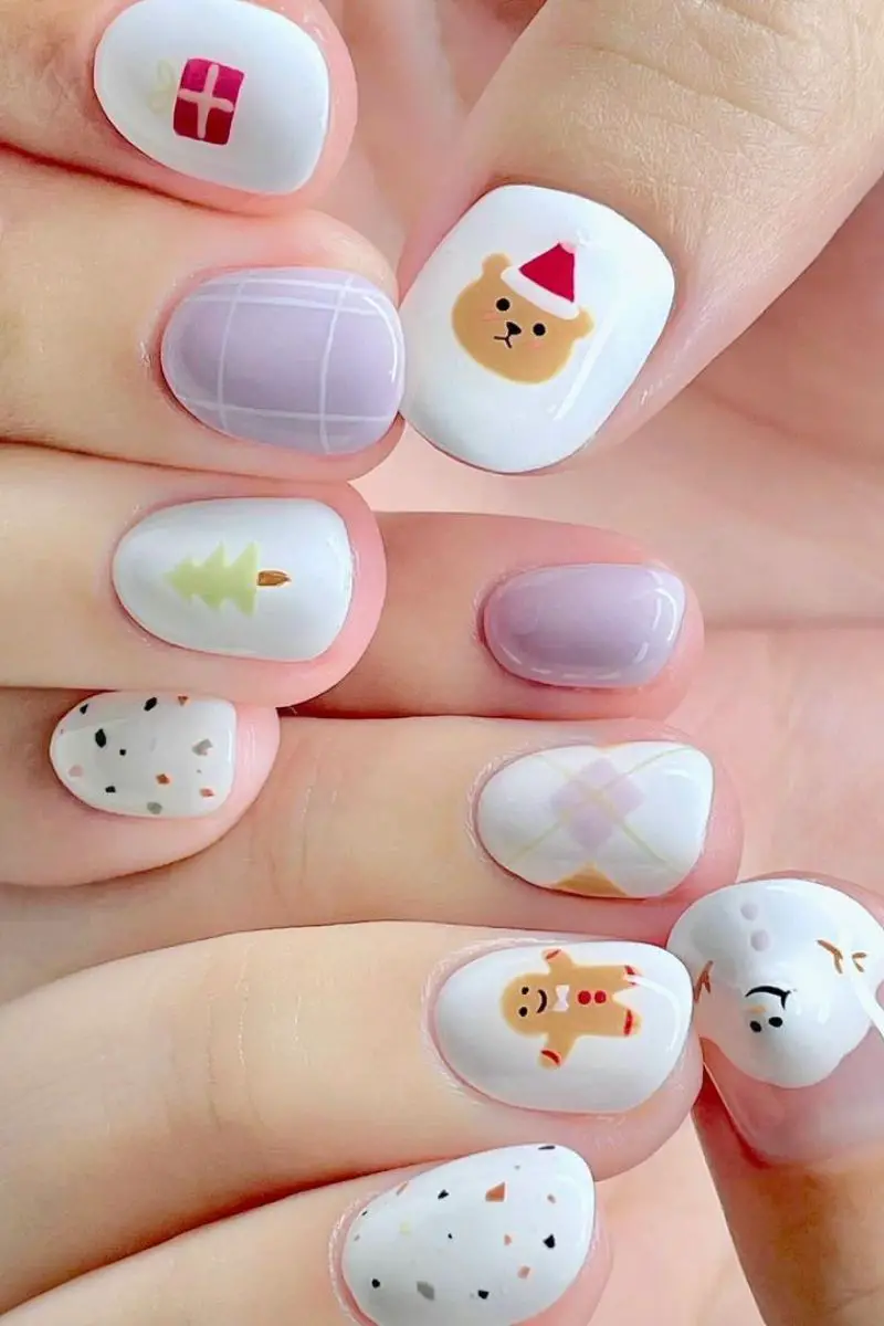 Adorable Winter Decals and Plaid Patterns Adorable Winter Decals and Plaid Patterns — Winter Nails for Kids