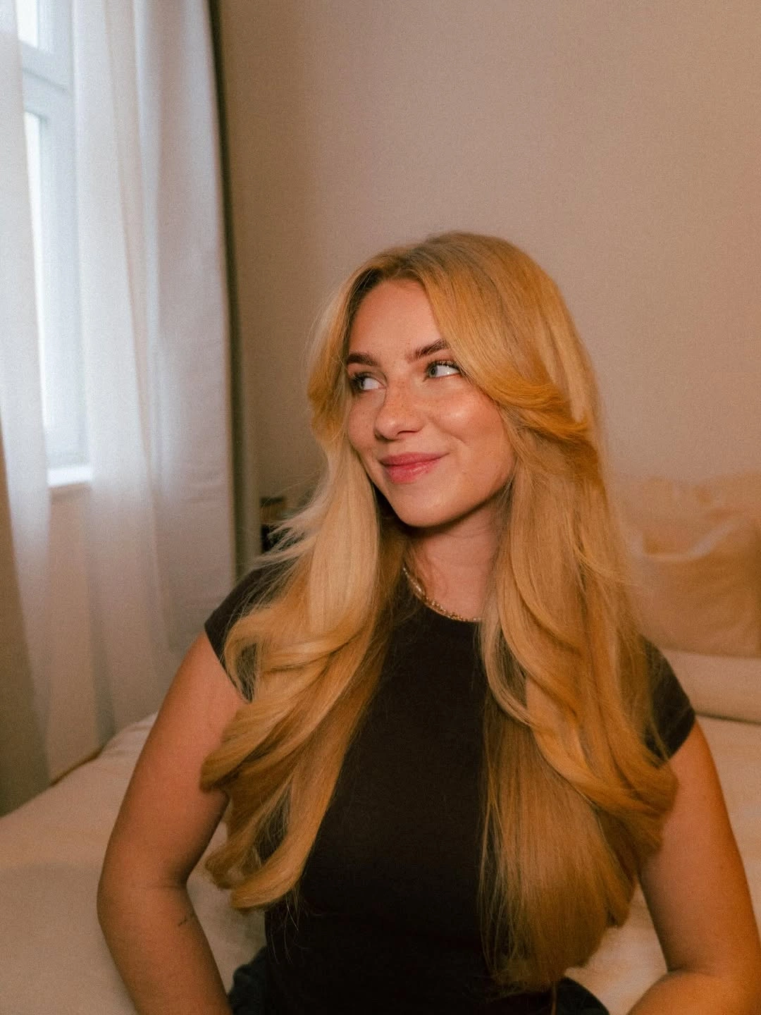Very long straight hair with several distinct horizontal length tiers