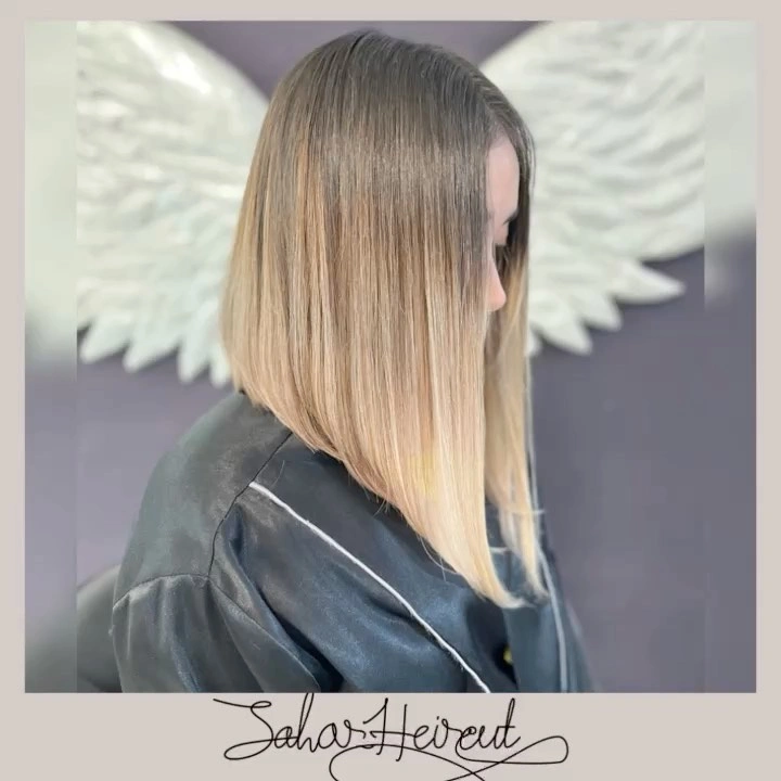 Straight shoulder-length lob with slightly shorter back and longer front