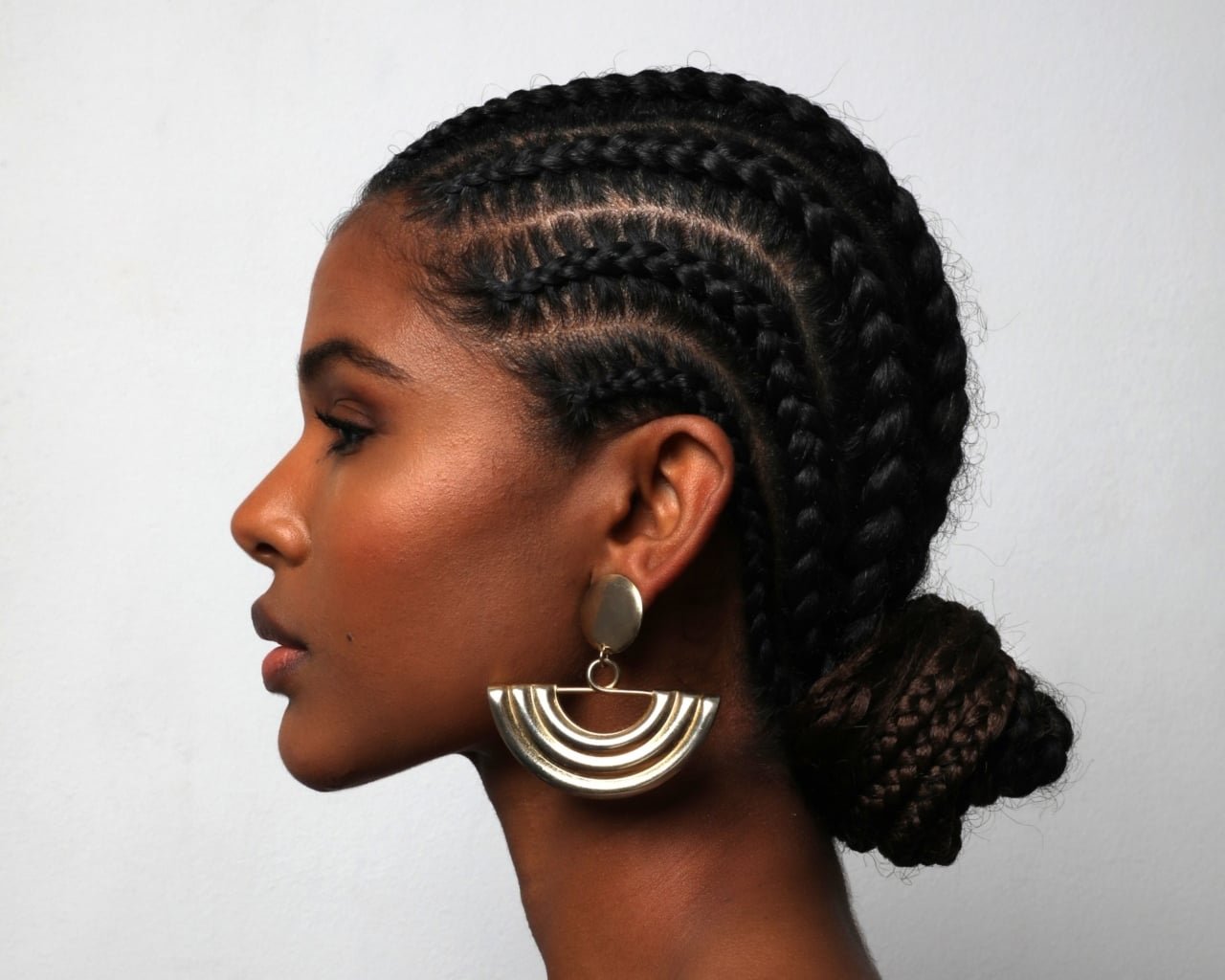 Cornrows to Low Bun with Thick Braids — Winter Braids for Black Women