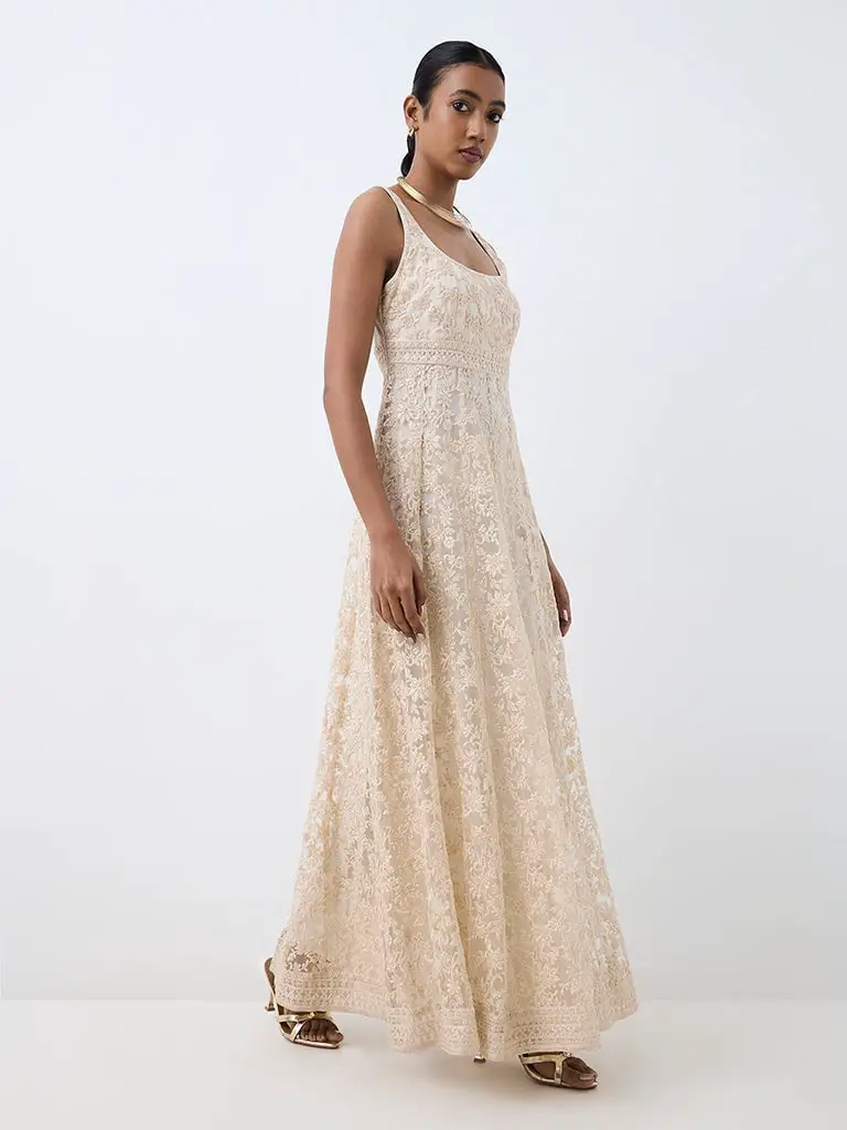 Cream Lace Gown for Formal Events Cream Lace Gown for Formal Events — Aesthetic Dinner Dress