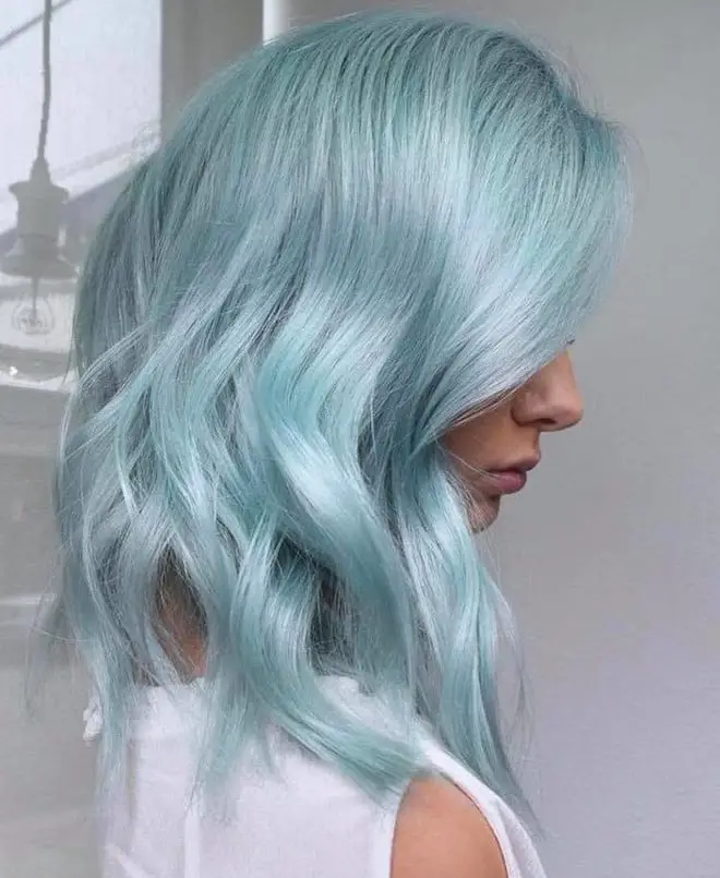 Icy Blue Pastel Collarbone Layers Icy Blue Pastel Collarbone Layers — Aesthetic Dye Hair