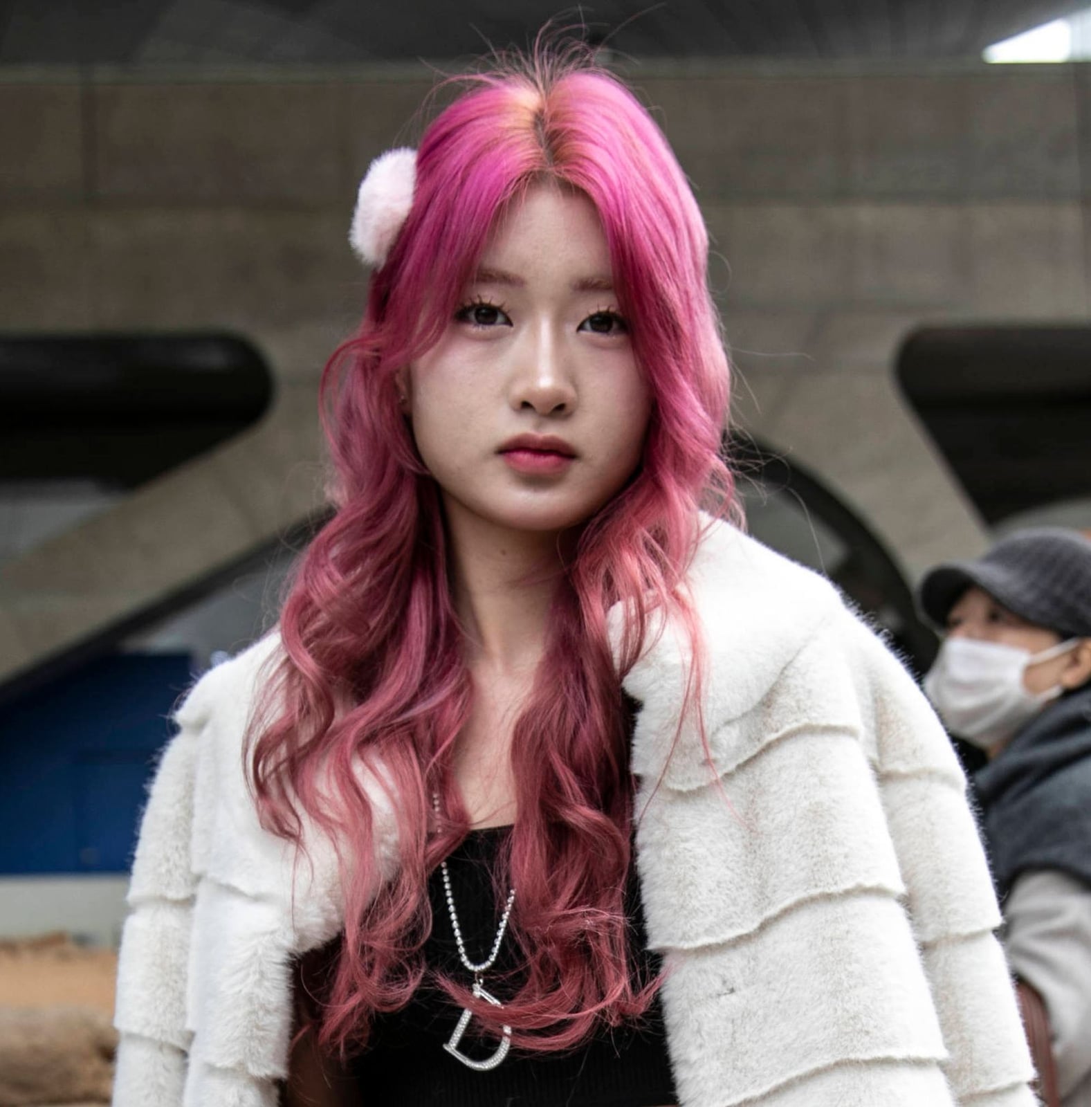 Vibrant Pink Mid-Back With Wispy Bangs Vibrant Pink Mid-Back With Wispy Bangs — Aesthetic Dye Hair