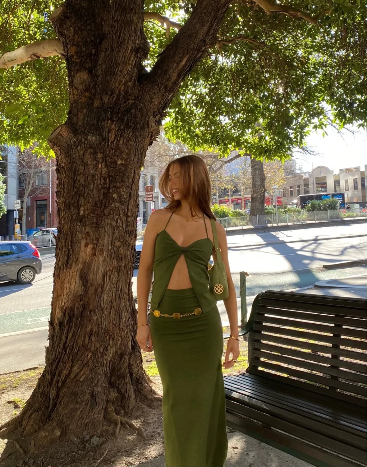 Olive Green Knit Maxi Skirt with a Matching, Office-Safe Version Olive Green Knit Maxi Skirt with a Matching, Office-Safe Version — Aesthetic Long Skirt Outfits