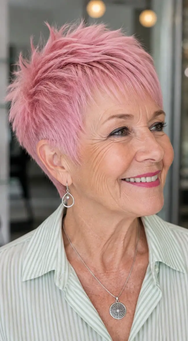 Textured Pixie Cut In Pastel Pink Textured Pixie Cut In Pastel Pink — Aesthetic Pastel Pink Hair