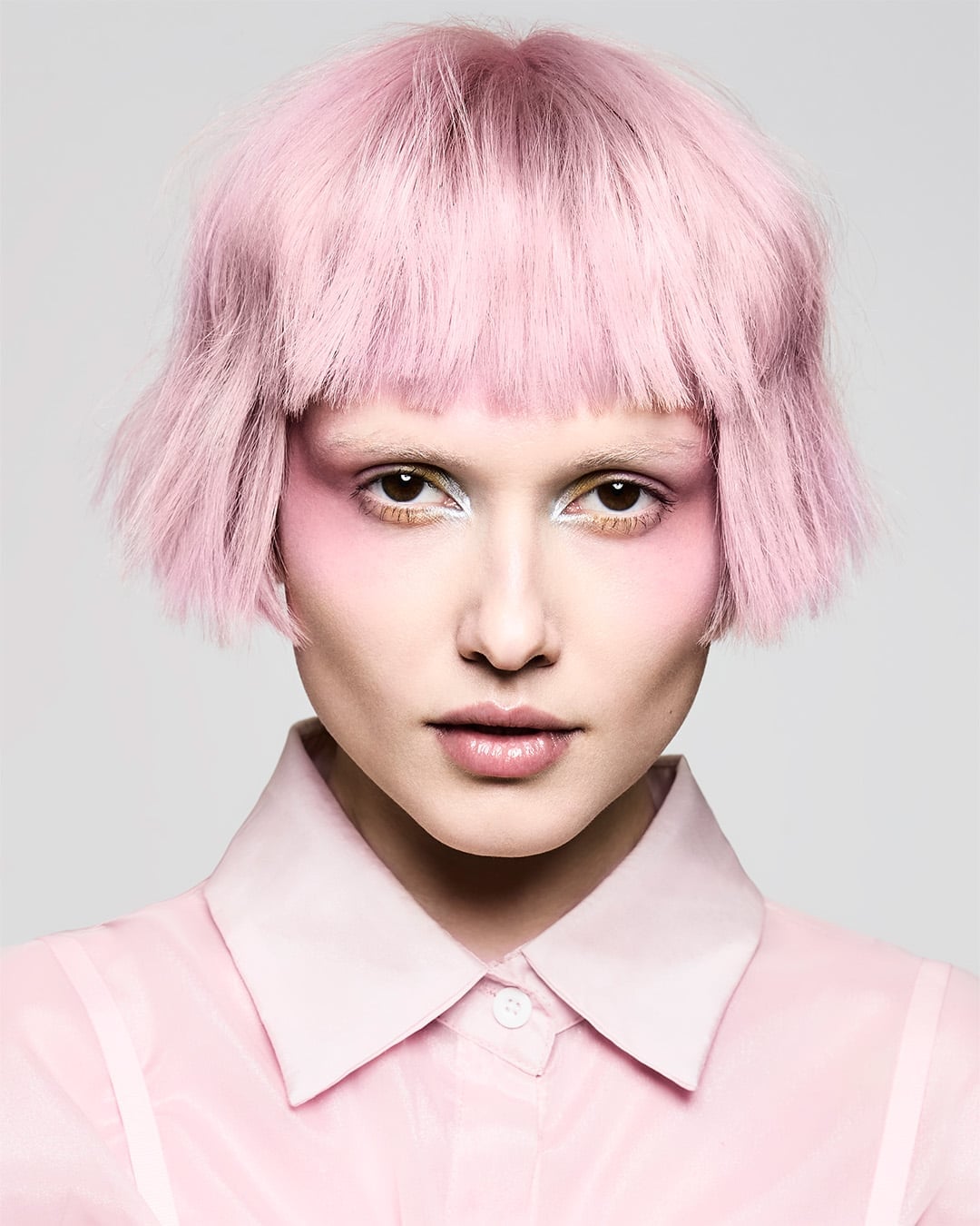 Chin Length Wavy Bob In Pastel Pink Chin Length Wavy Bob In Pastel Pink — Aesthetic Pastel Pink Hair