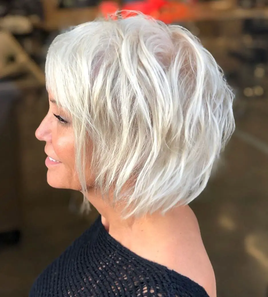 Short Choppy Bob In Platinum Blonde — Aesthetic Thin Hair