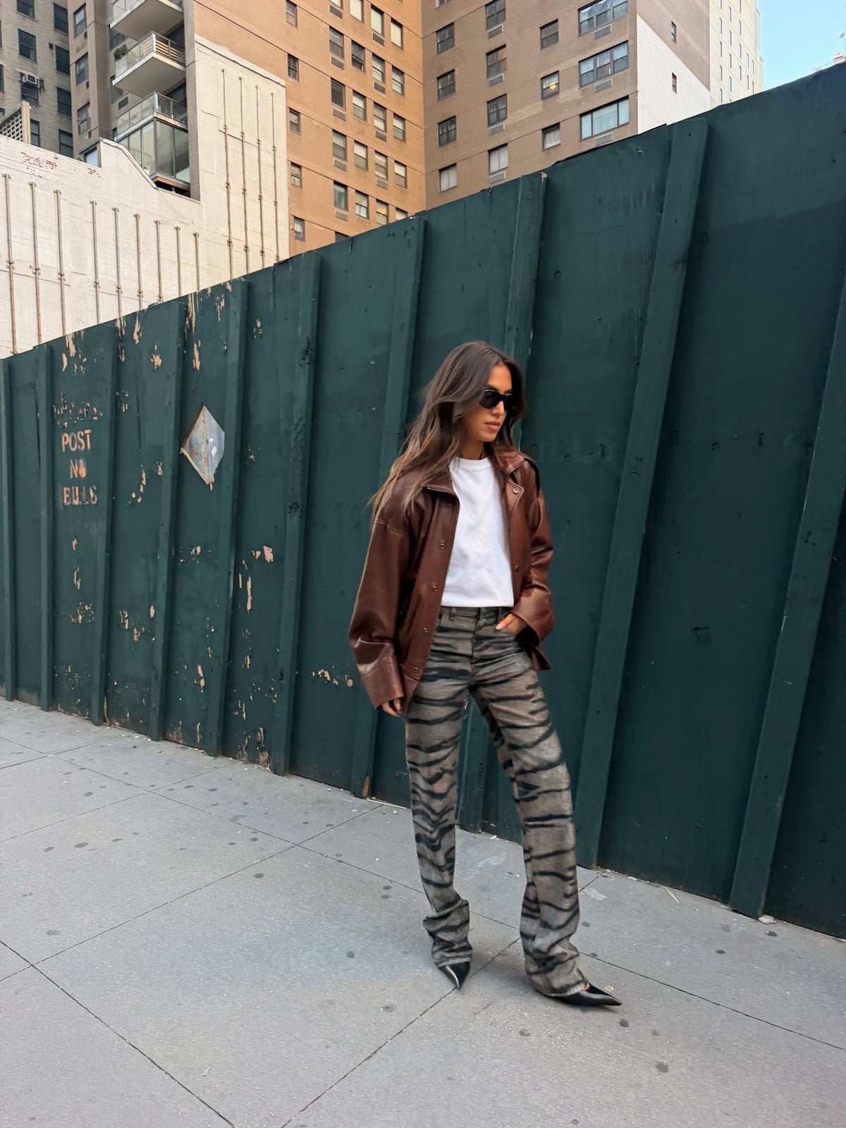 Tiger Print Trousers with Leather Jacket — Alt Style Inspiration