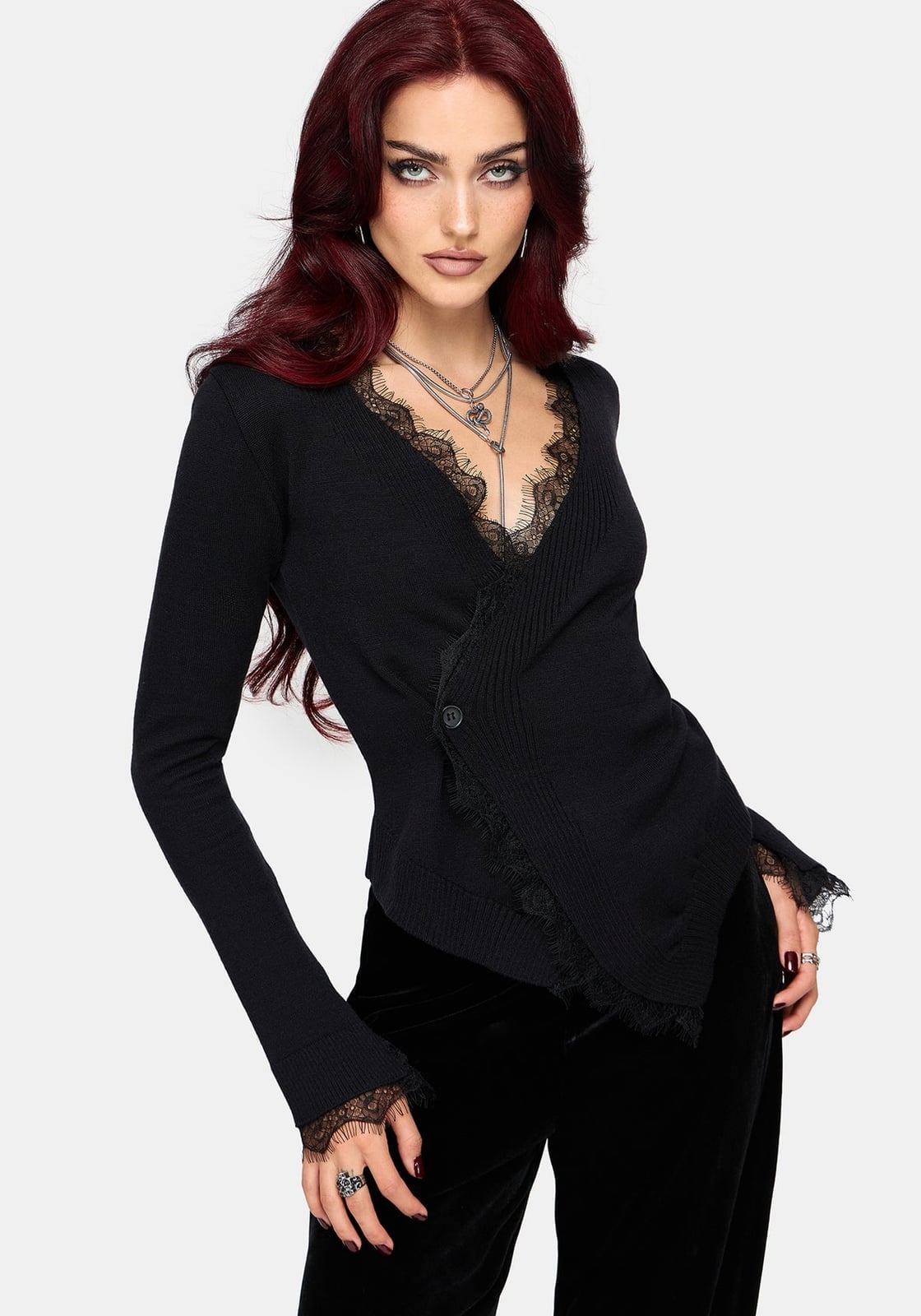 Fitted Wrap Top with Lace Trim — Alt Style Inspiration