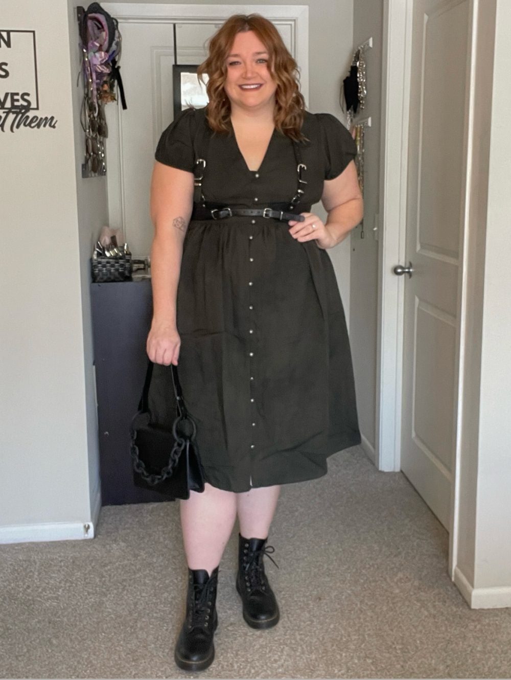 Midi Dress with Faux Leather Harness — Alt Style Inspiration