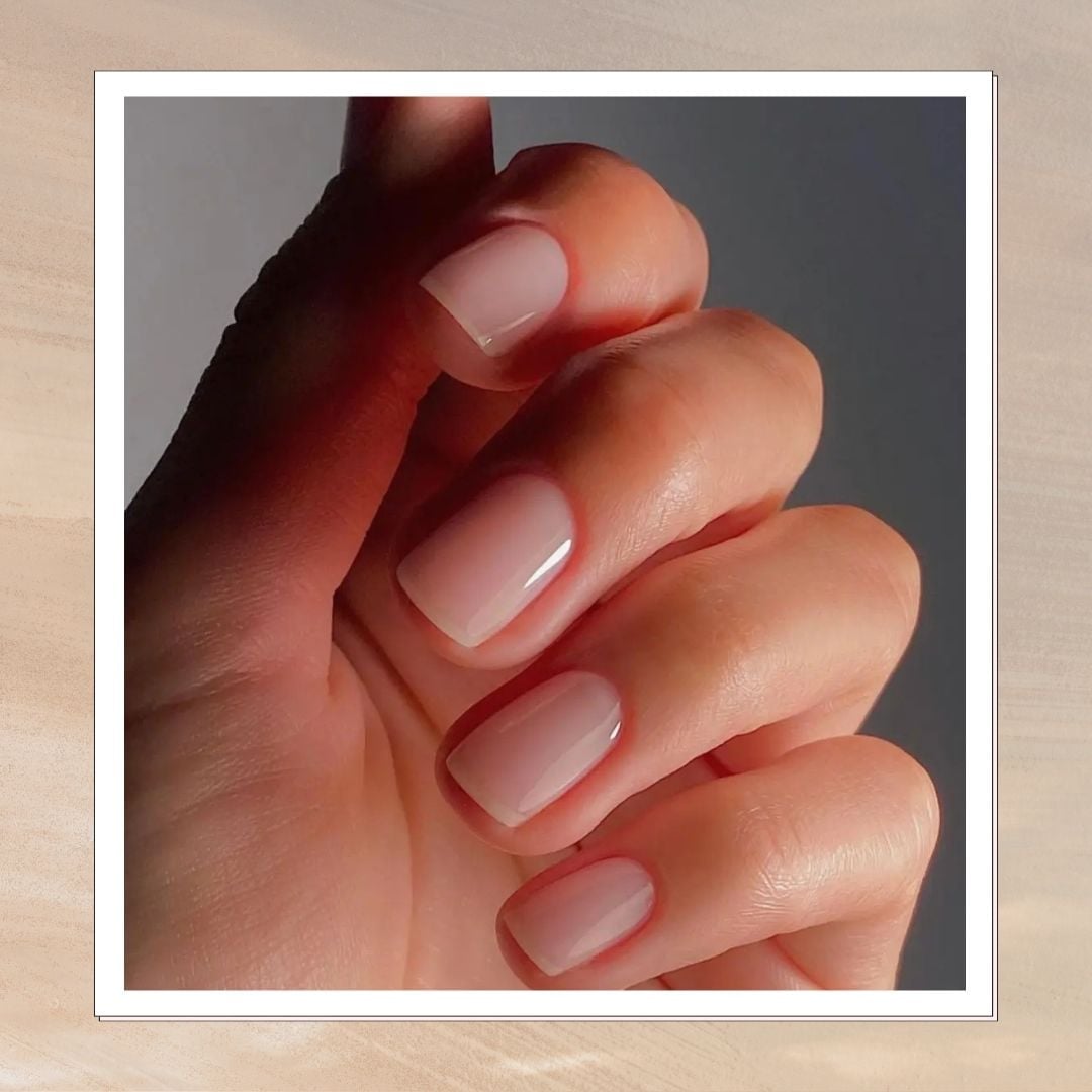 Short Square Milky Nude Glossy Nails — Best Chic Nails