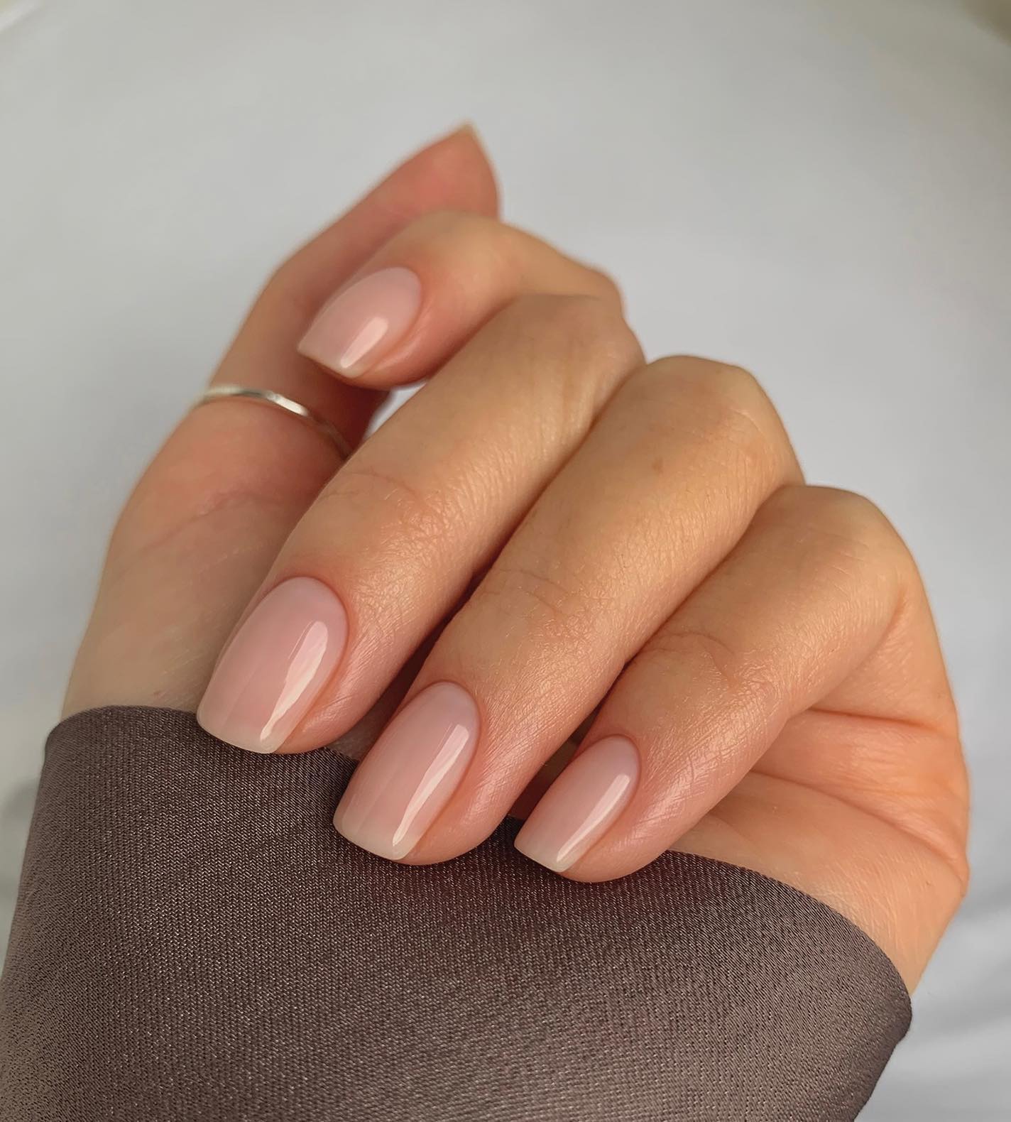 Glossy Sheer Nude Pink Short Square Nails Glossy Sheer Nude Pink Short Square Nails — Best Classy Nails