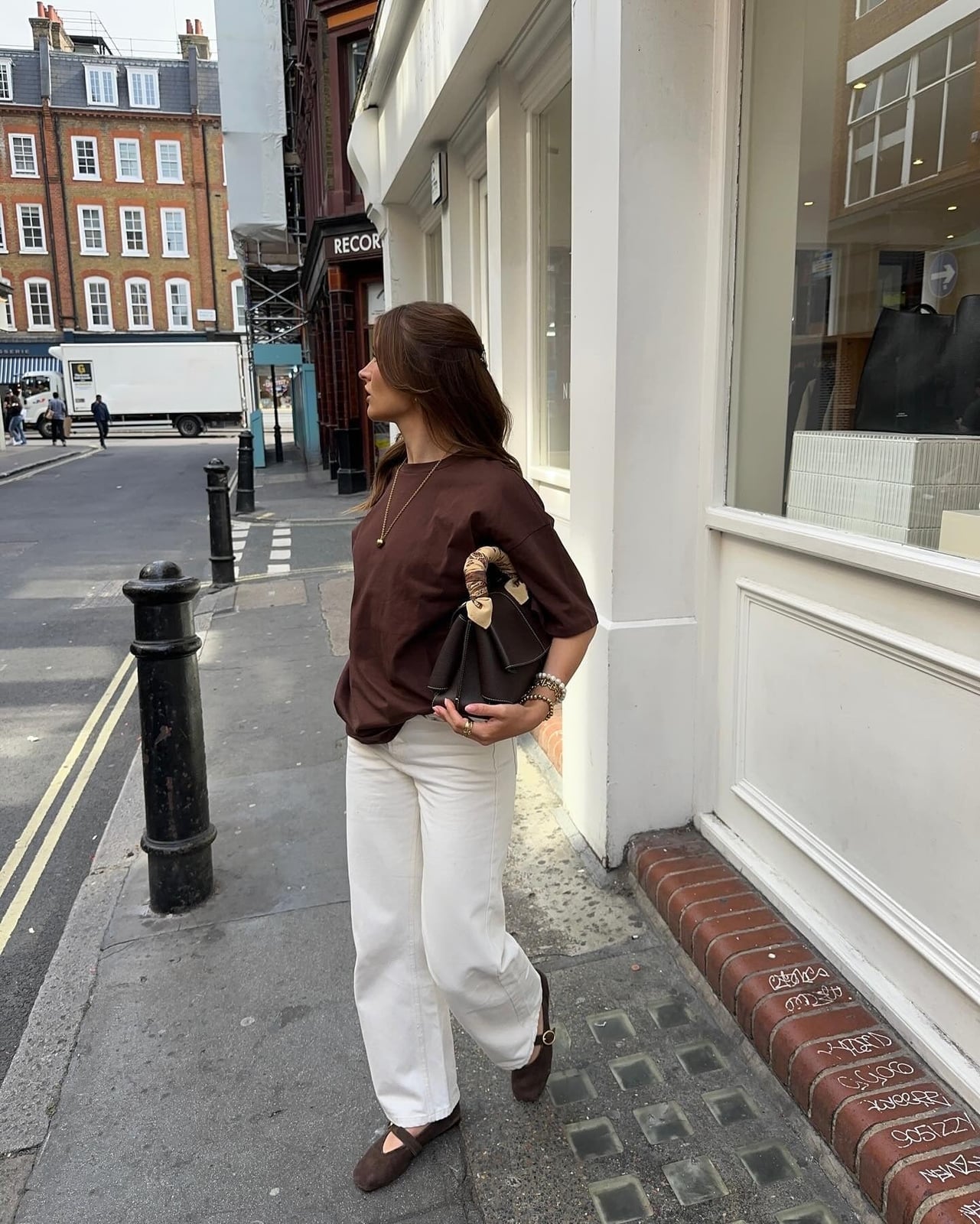 Cream Wide-Leg Trousers and Brown Top Cream Wide-Leg Trousers and Brown Top — Best Classy Outfits