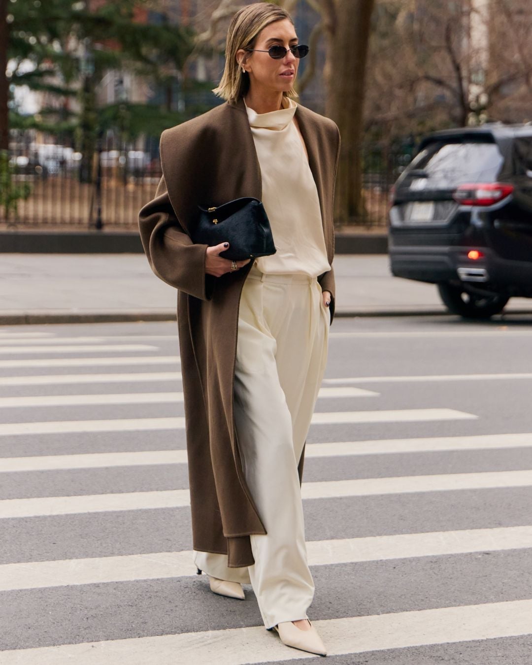 Oversized Brown Coat and Cream Ensemble Oversized Brown Coat and Cream Ensemble — Best Classy Outfits