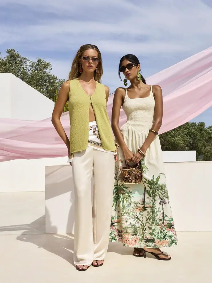 Lime Green Vest and Tropical Maxi Dress Lime Green Vest and Tropical Maxi Dress — Best Classy Outfits