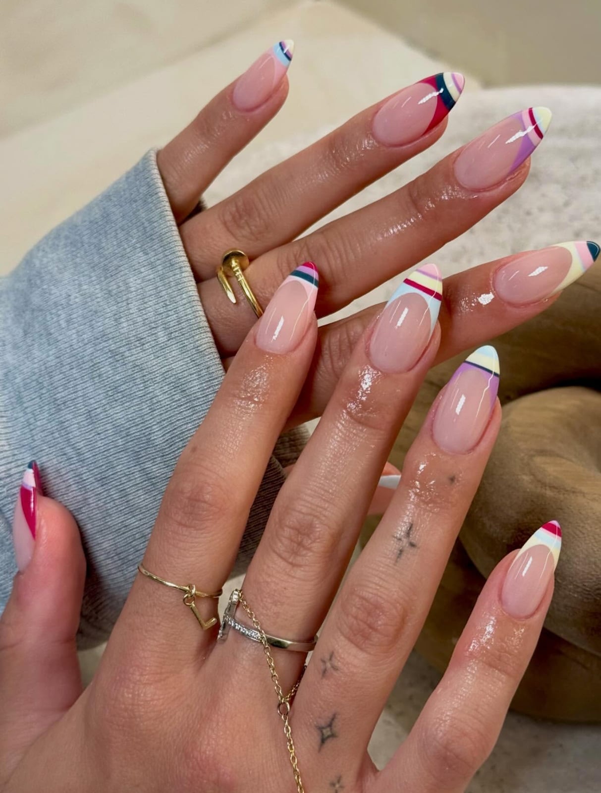 Long Almond Nails with Tortoise Shell and 3D Shell Accents — Best Cute Almond Nails