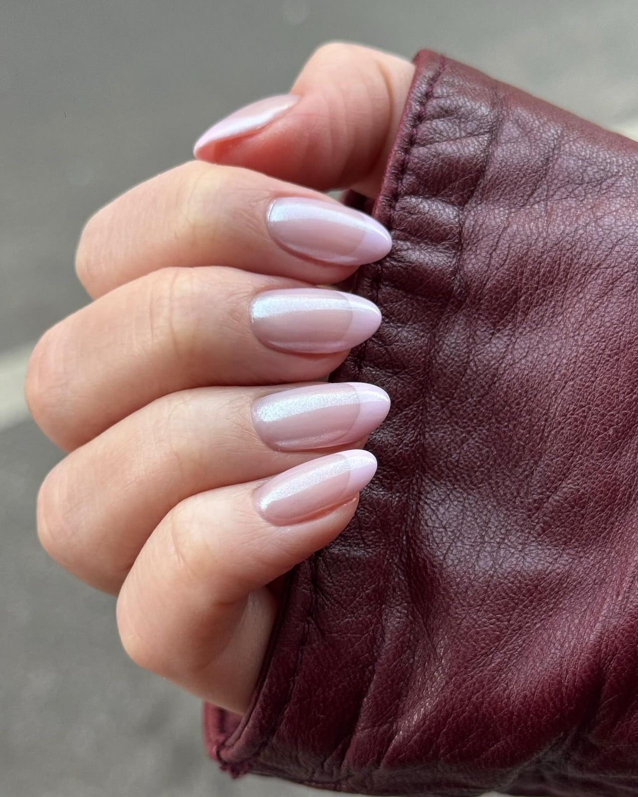 Almond Nails With Shimmery Pink French Tips — Best Cute French Tip Nails