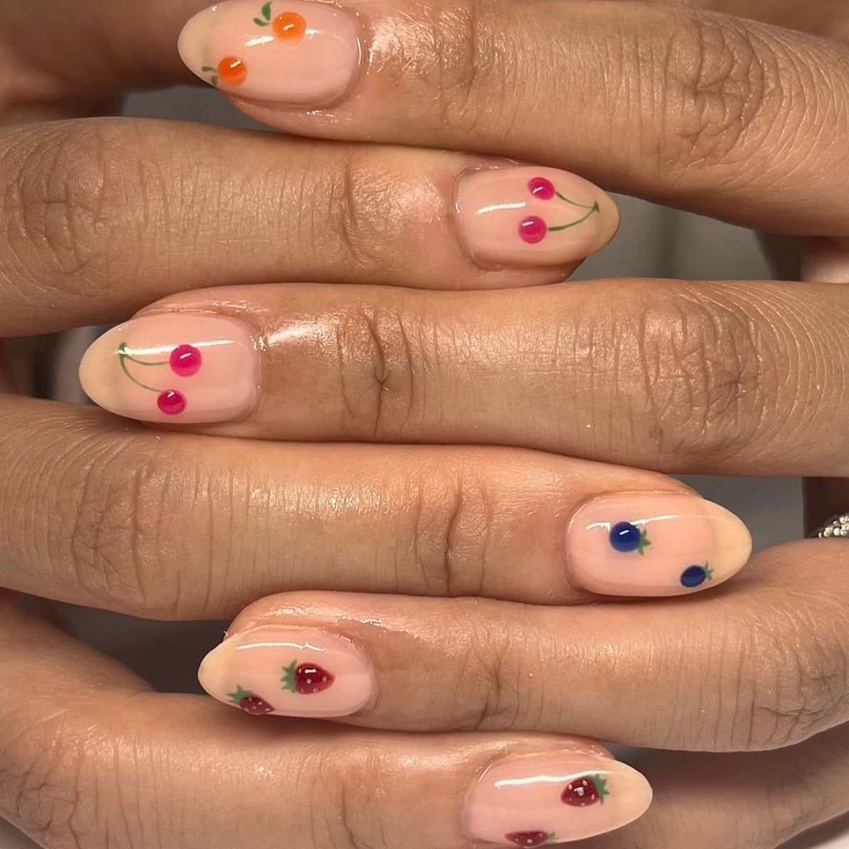 Short Oval Pink Fruit Design Nails Short Oval Pink Fruit Design Nails — Best Cute Nails