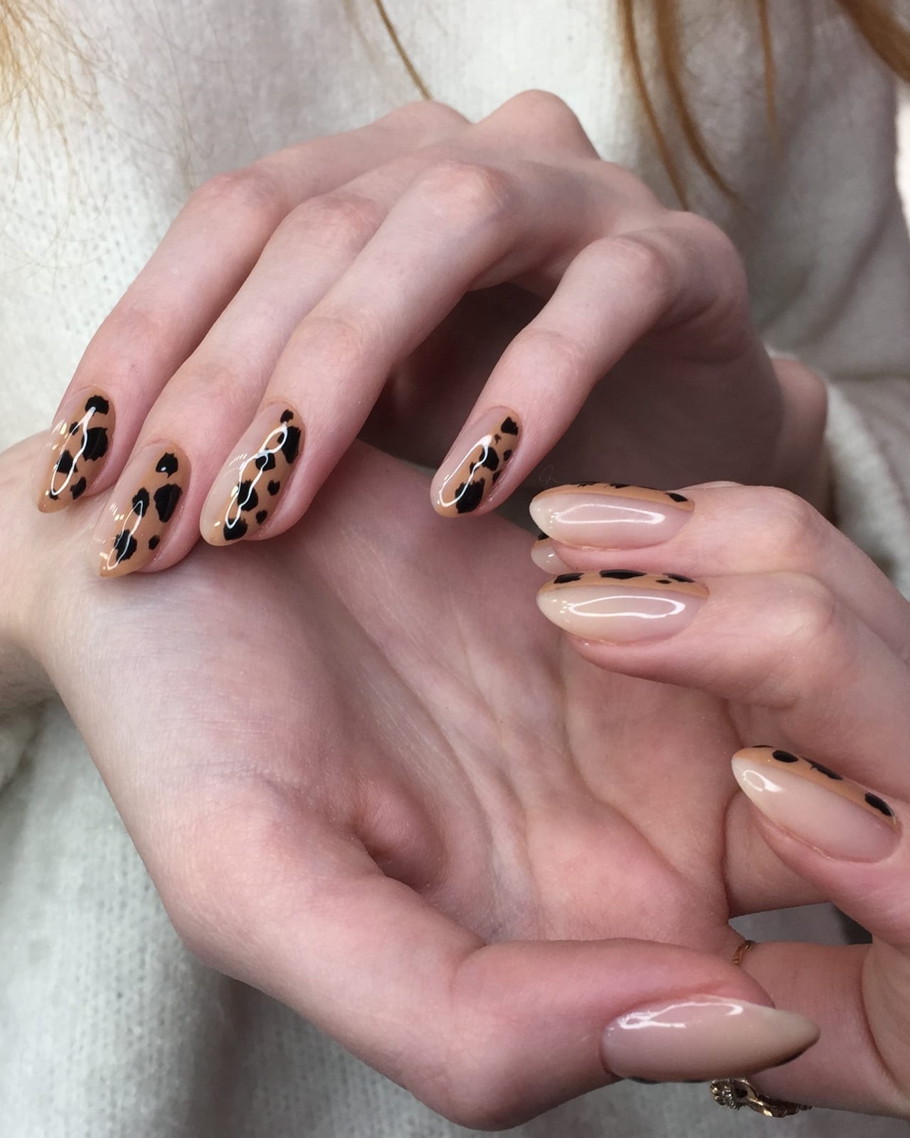 Clear Black Leopard Print Almond Nails Clear Black Leopard Print Almond Nails — Best Cute Nails