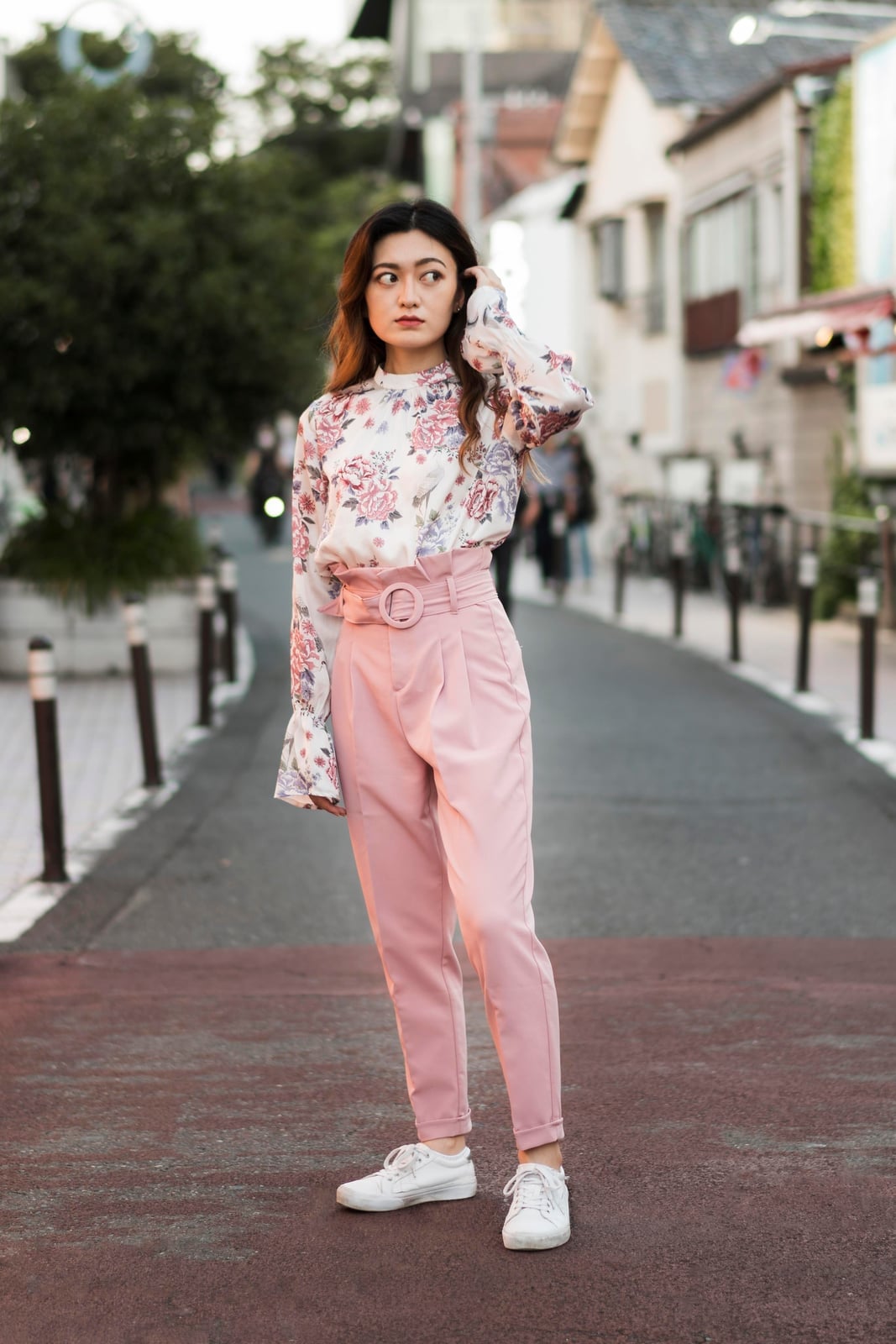 Floral Blouse and Pink Trousers for Smart Casual Flair — Best Cute Outfits