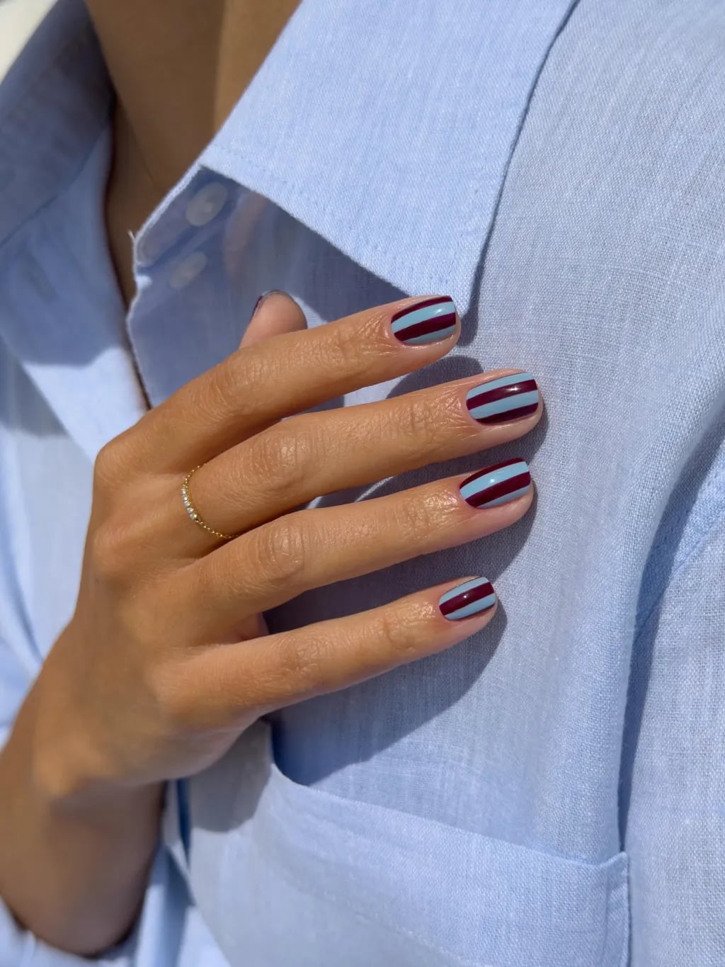 Short Square Horizontal Stripe Nails Short Square Horizontal Stripe Nails — Best Cute Square Nails