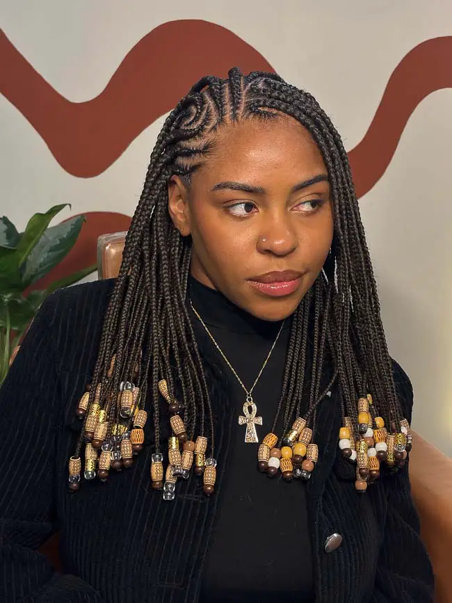 Fulani Braids Merging into Box Braids with Beads — Best Fulani Braids