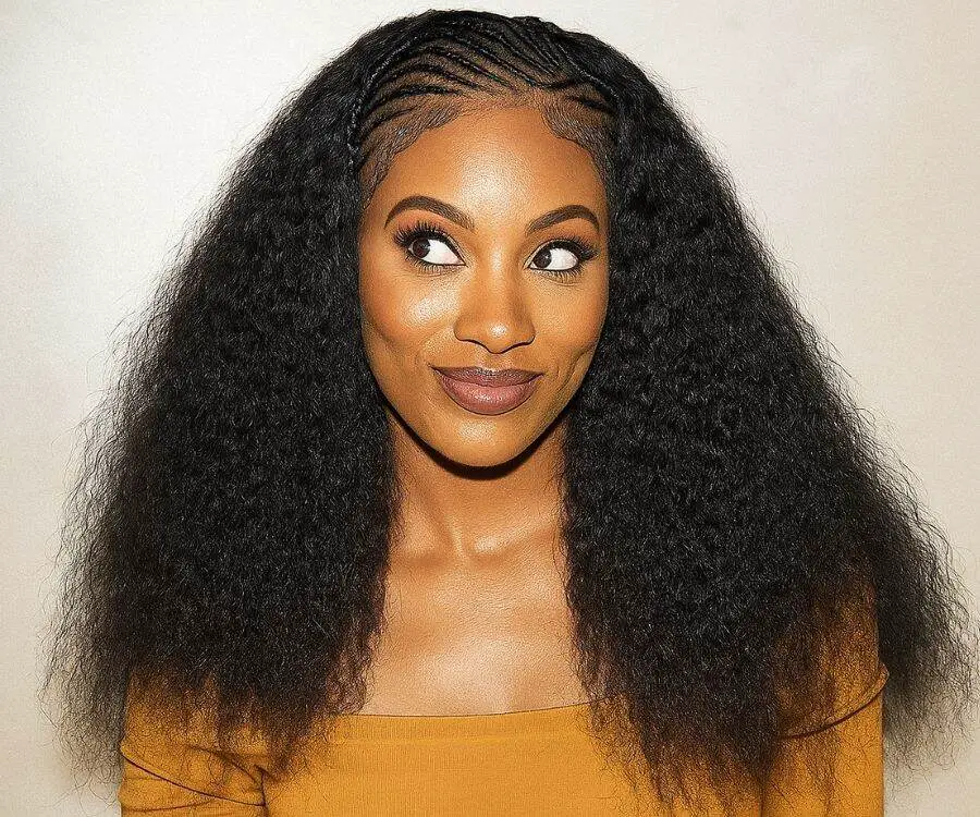 Fulani Braids with Voluminous Natural Textured Hair — Best Fulani Braids