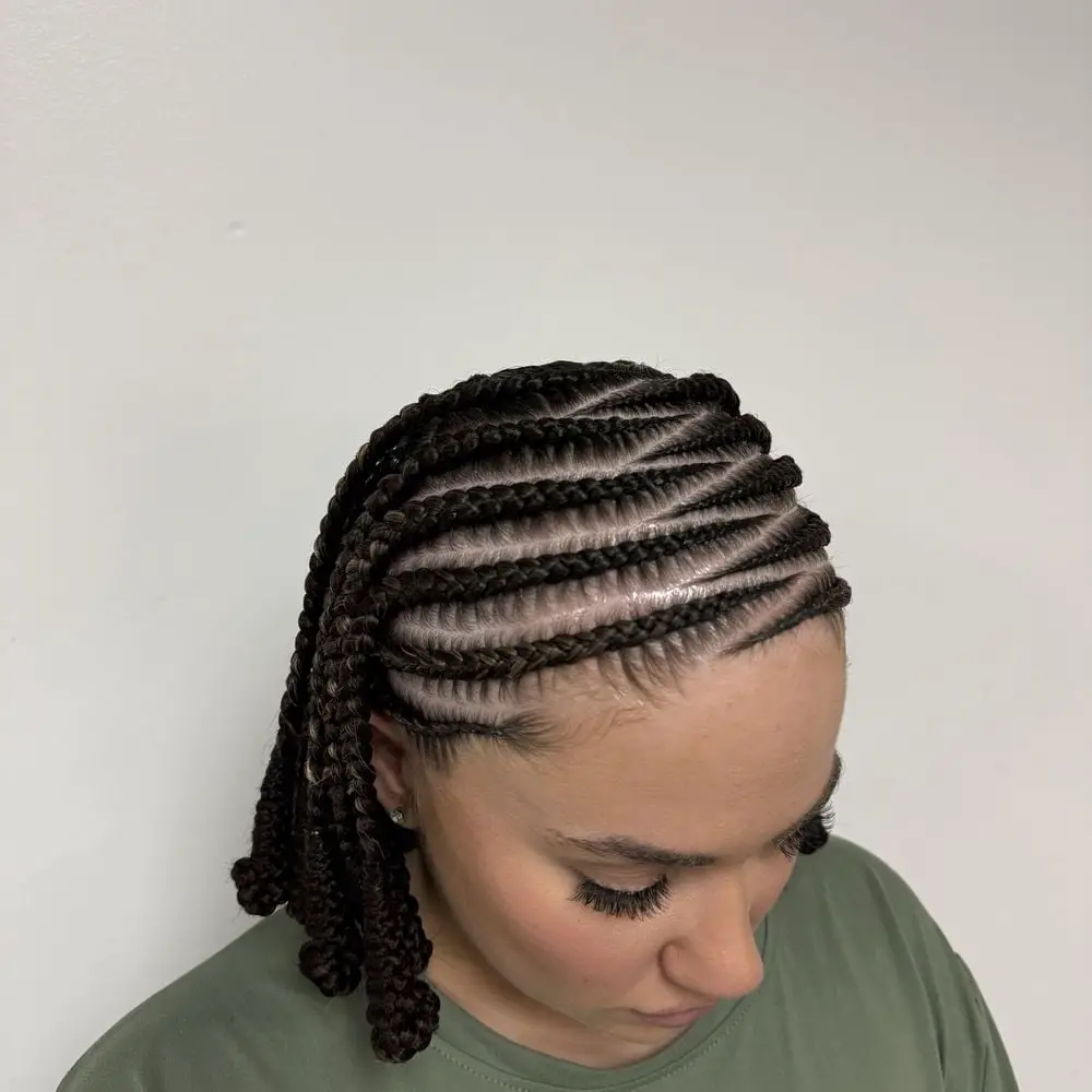 Collarbone Length Fulani Braids with Scalp Pattern — Best Fulani Braids