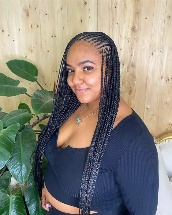 Mid-Back Fulani Braids with Small Bead Accents — Best Fulani Braids