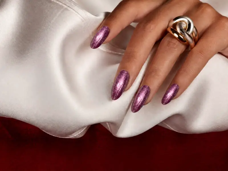 Shimmering Pinkish-Purple Medium Almond Gel Nails Shimmering Pinkish-Purple Medium Almond Gel Nails — Best Gel Nails