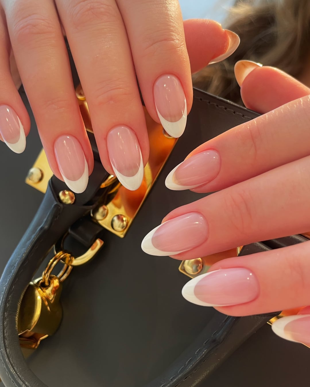 Classic White Tip Medium Almond Gel Nails Classic White Tip Medium Almond Gel Nails — Best Gel Nails