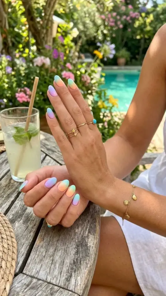 Short Oval Nails With Pastel Color Gradient Short Oval Nails With Pastel Color Gradient — Best Simple Nails