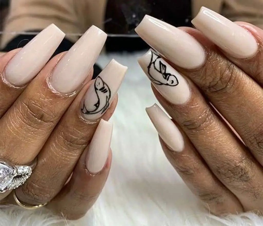 Short Oval Nails With Thin Dark Green French Line Short Oval Nails With Thin Dark Green French Line — Best Simple Nails