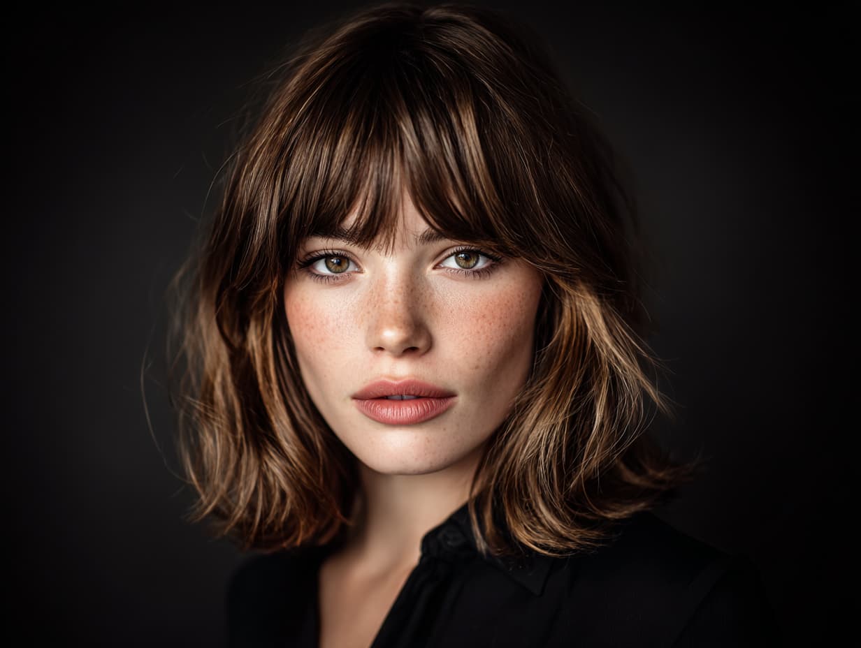 Shoulder Length Bob With Wispy Bangs — Best Trendy Haircuts