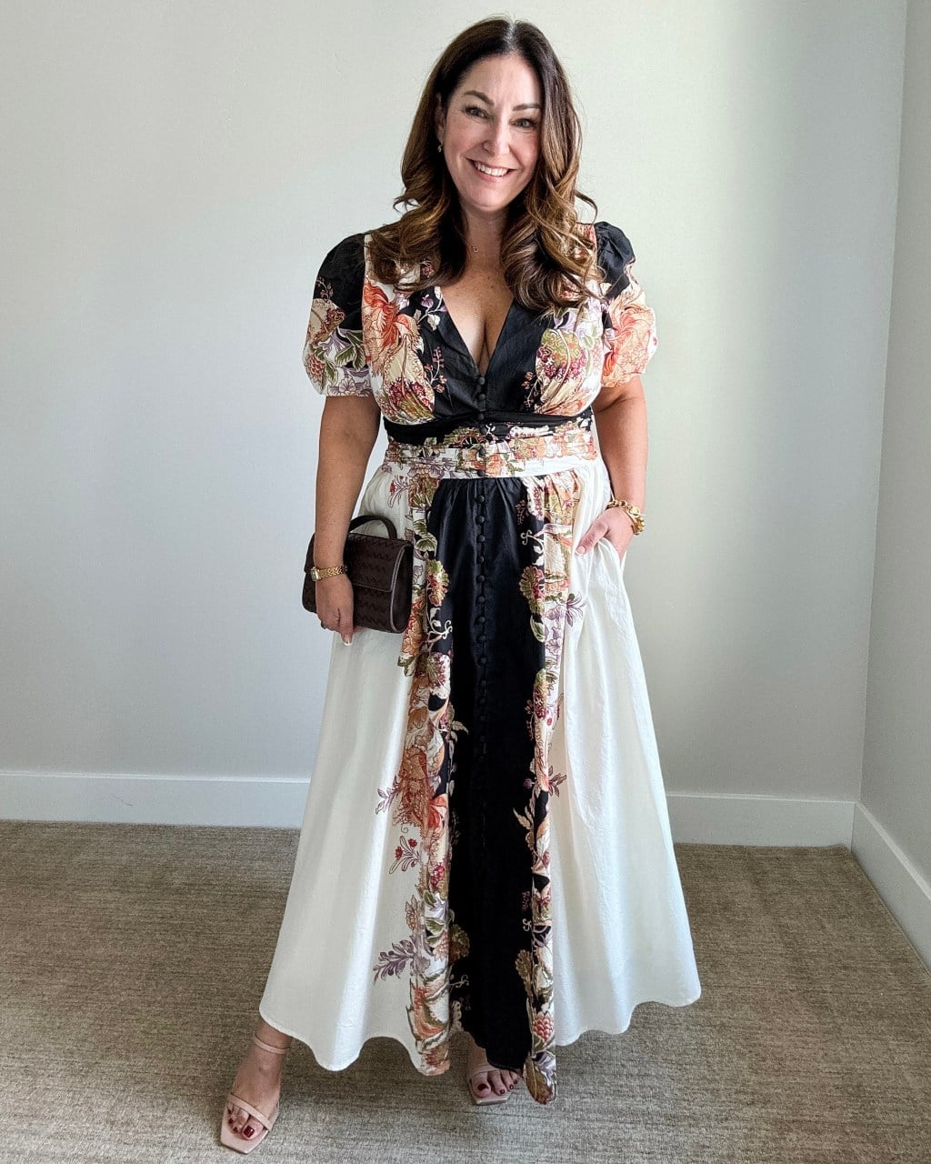 Floral Print Wrap Dress with Contrasting Panels — Best Types of Dresses