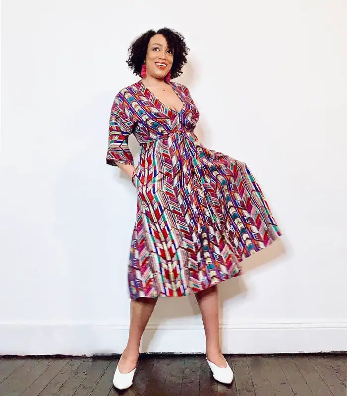 Geometric Print Wrap Midi Dress — Best Types of Dresses