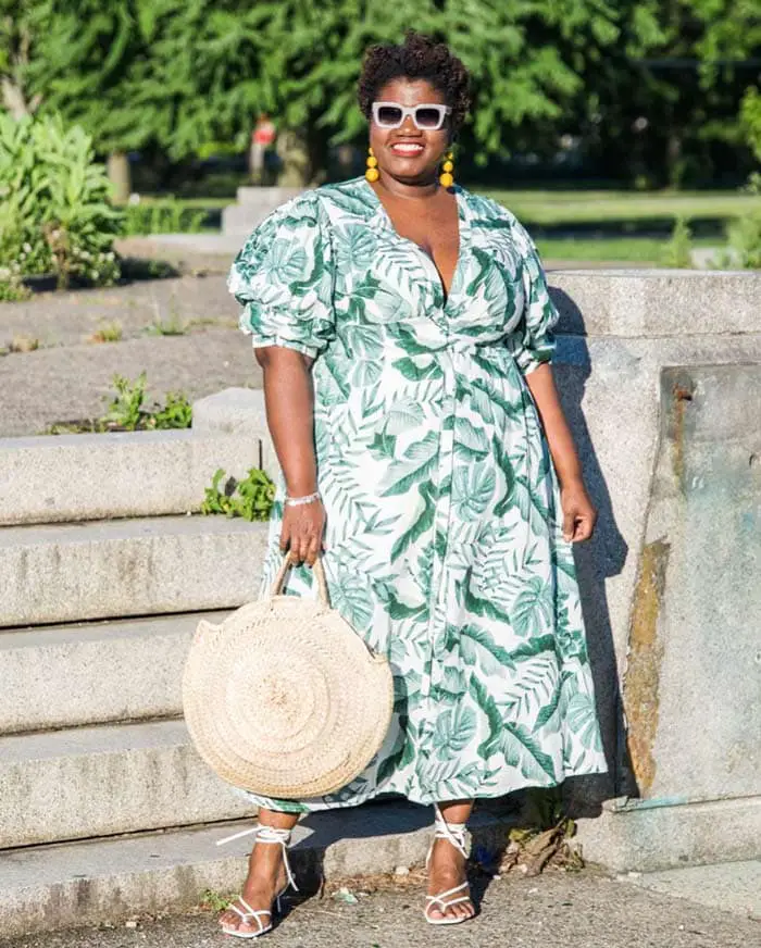 Botanical Print Midi Dress with Tie Waist — Best Types of Dresses