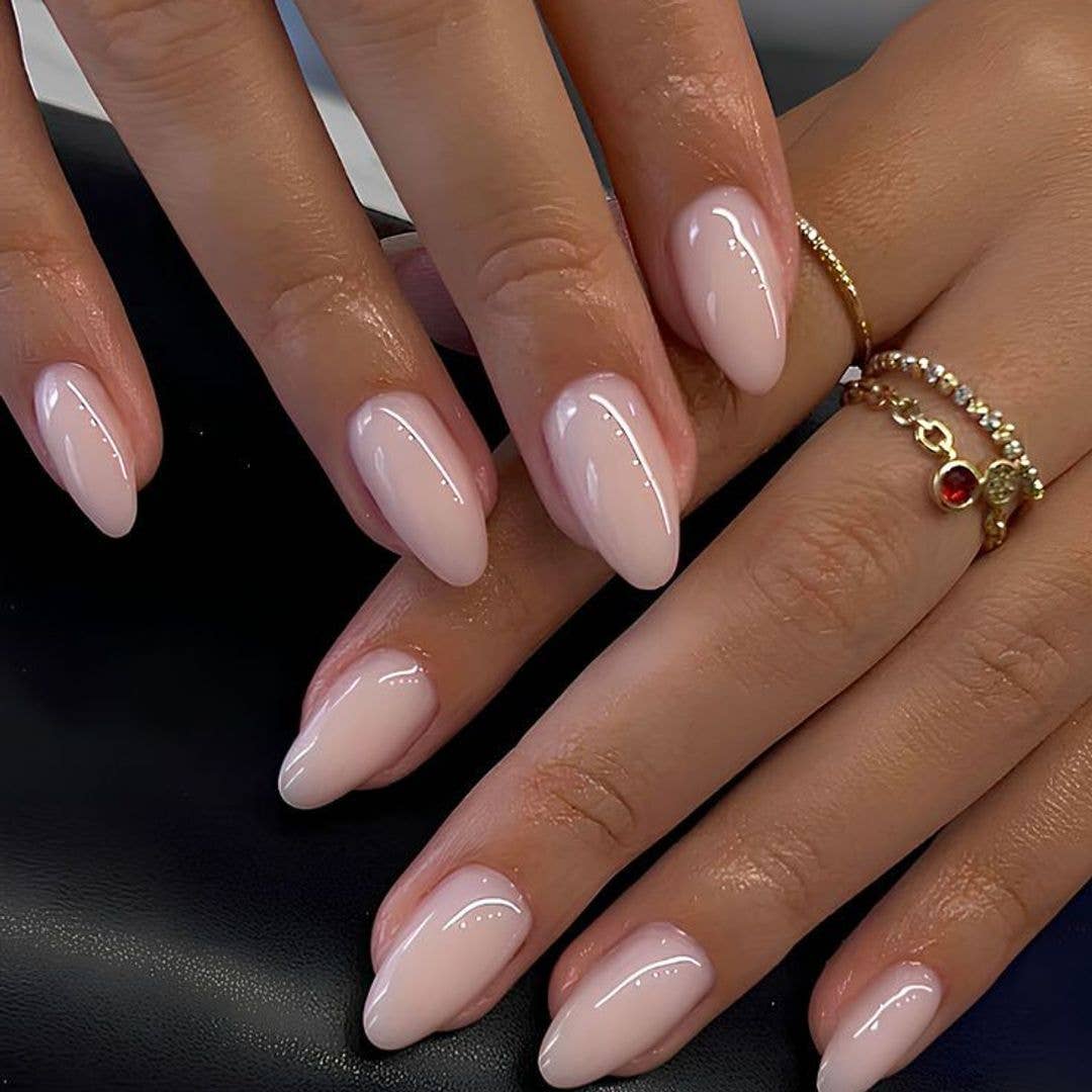 Short Almond Nails With Smooth Milky Pink Finish — Best Unique Nails