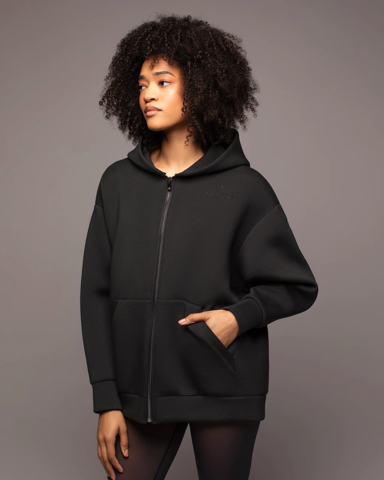 Relaxed Fit Black Zip-Up Hoodie — Chic Black Hoodie Outfit