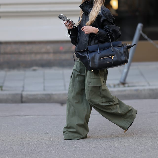 Olive Green Cargo Pants with Black Leather Jacket Olive Green Cargo Pants with Black Leather Jacket — Chic Green Cargo Pants Outfit